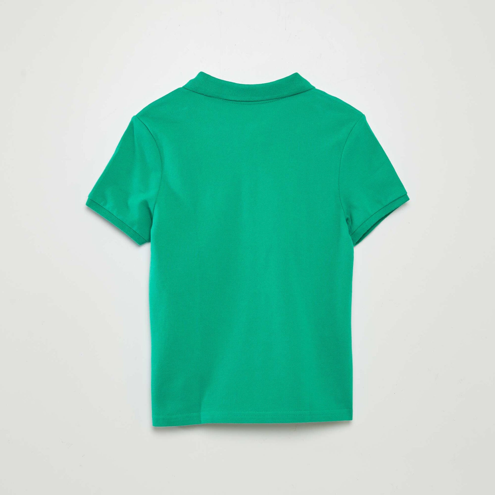 Polo uni en maille piquée Vert