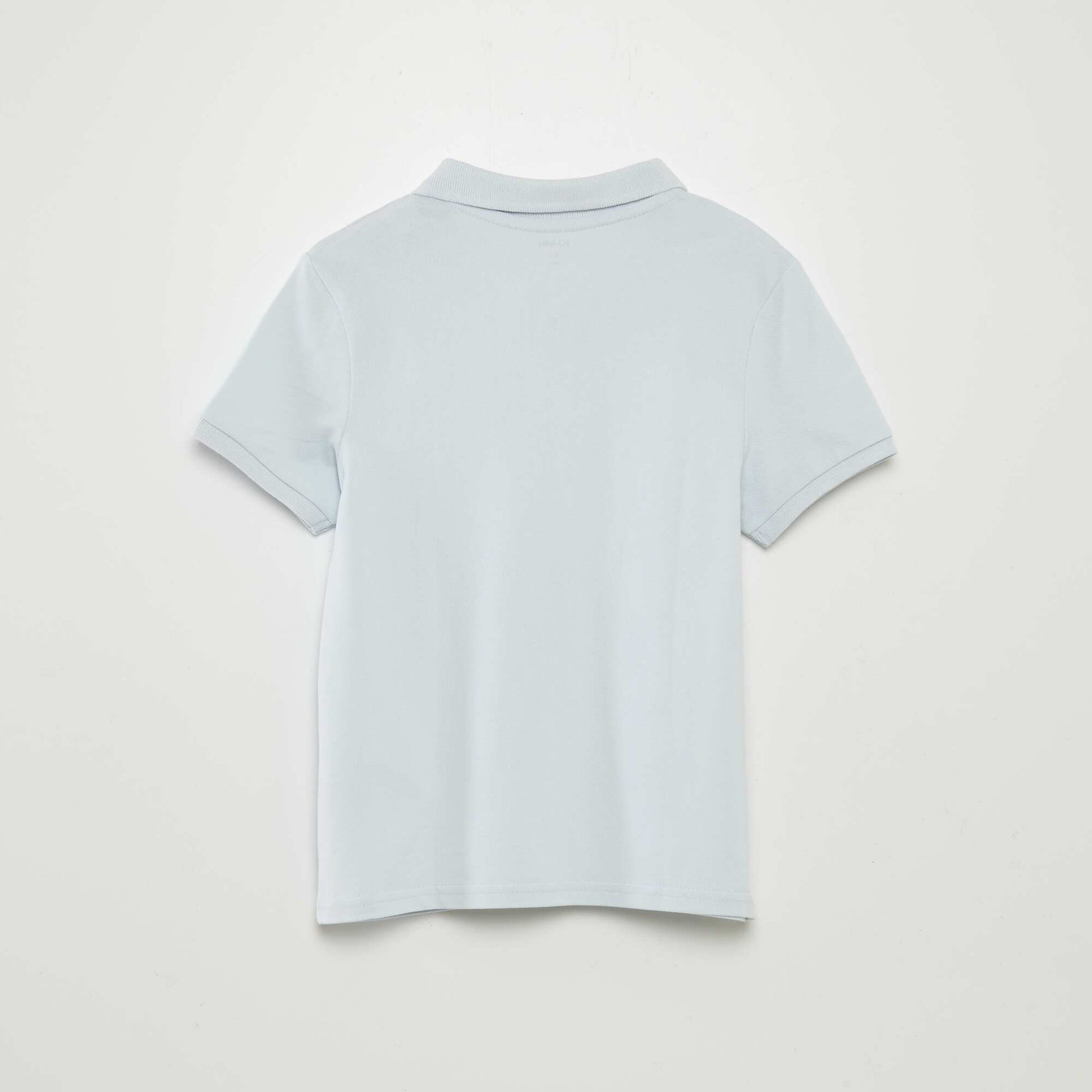 Polo uni en maille piquée Bleu ciel