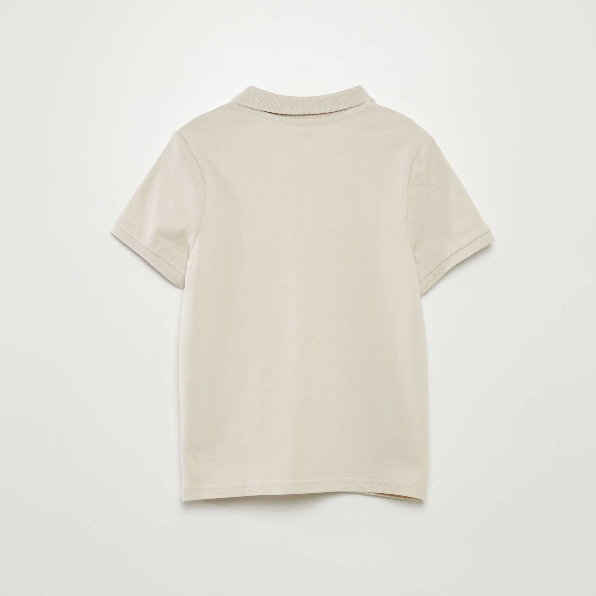 Polo uni en maille piquée Beige
