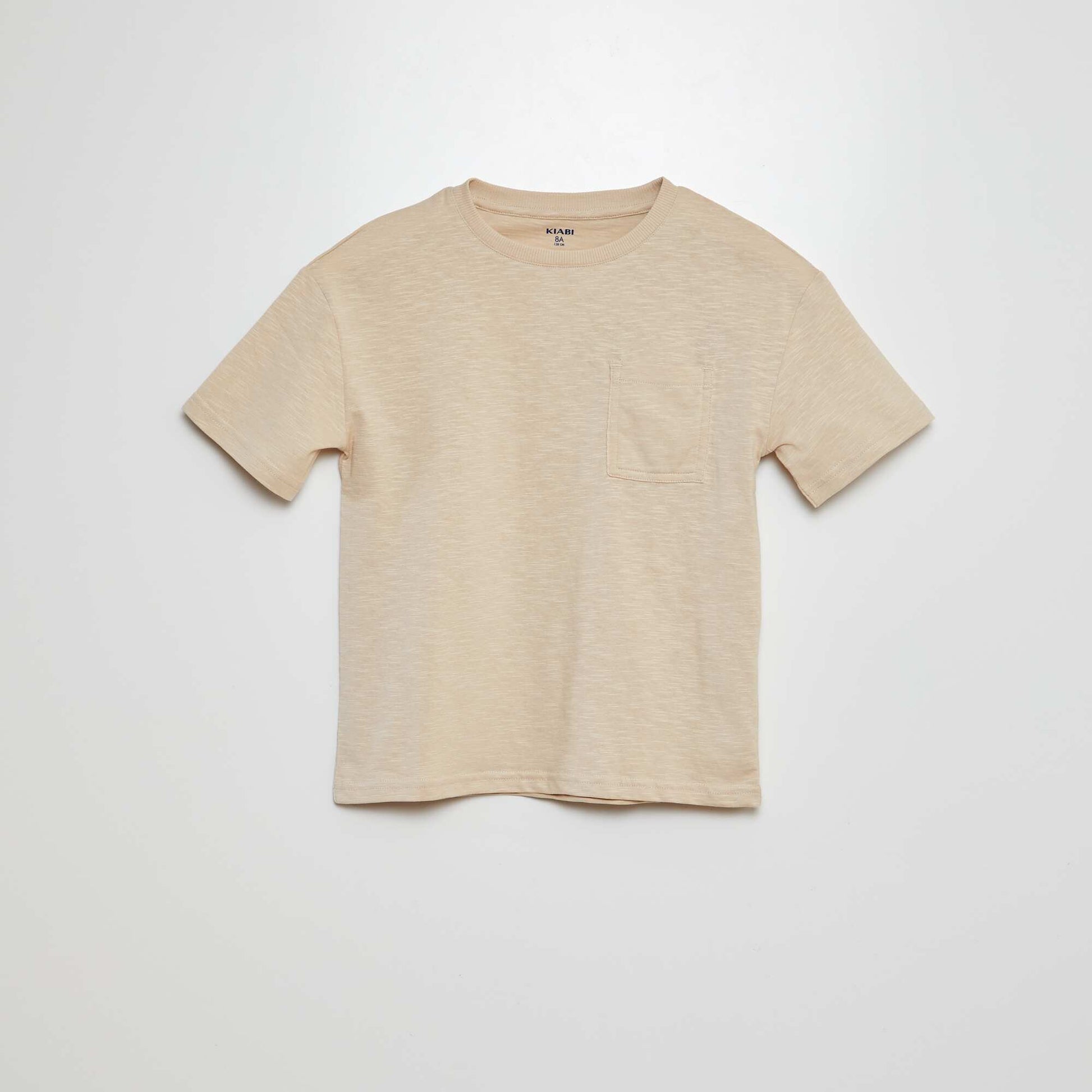 T-shirt oversize uni avec poche BEIGE