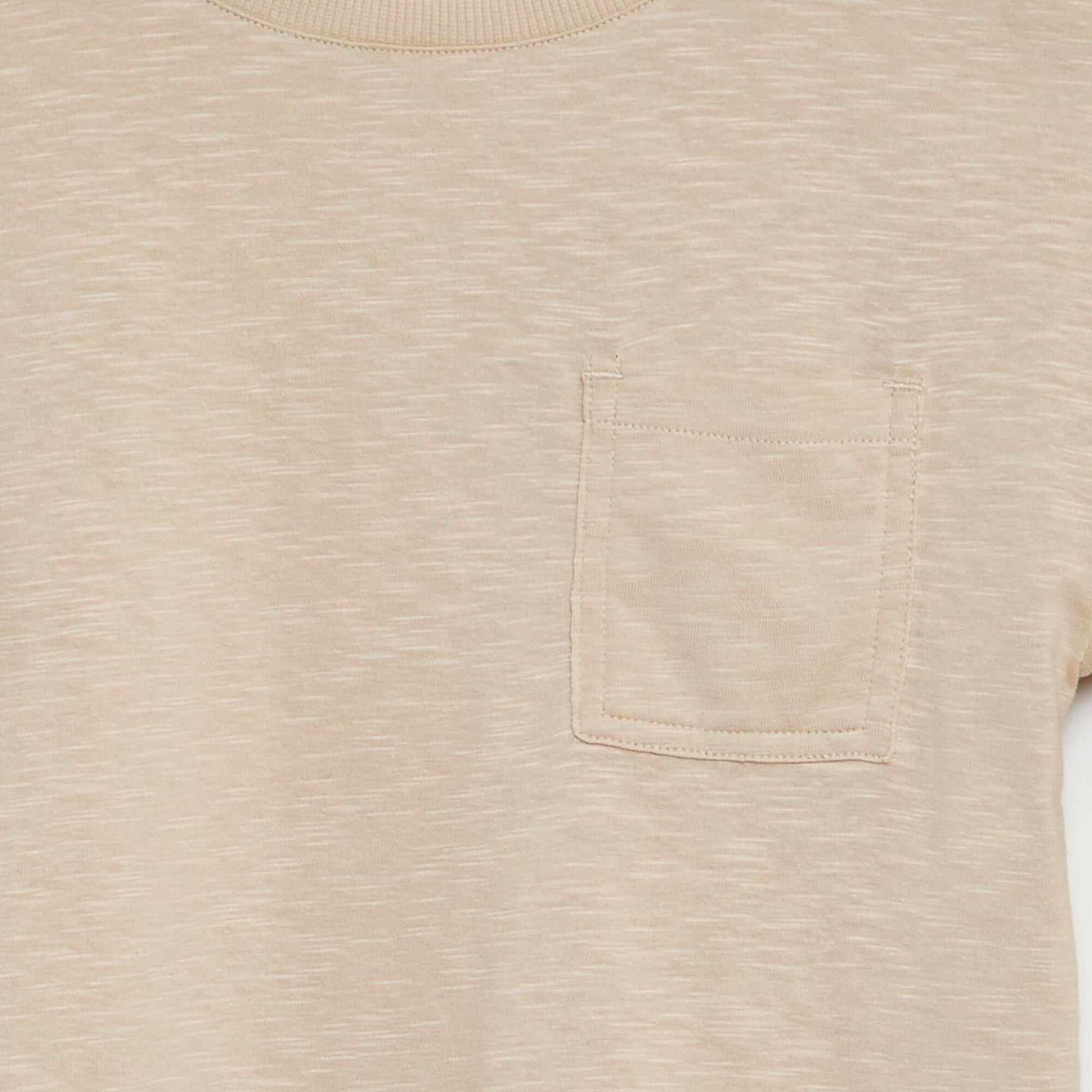 T-shirt oversize uni avec poche BEIGE
