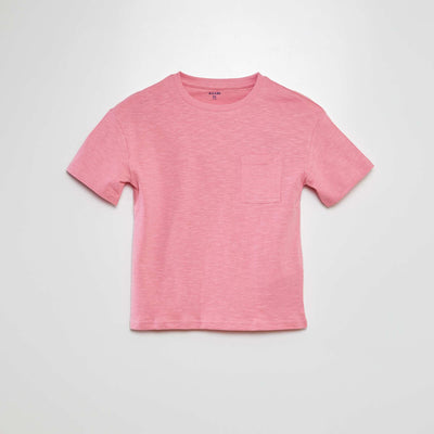 T-shirt oversize uni avec poche ROSE