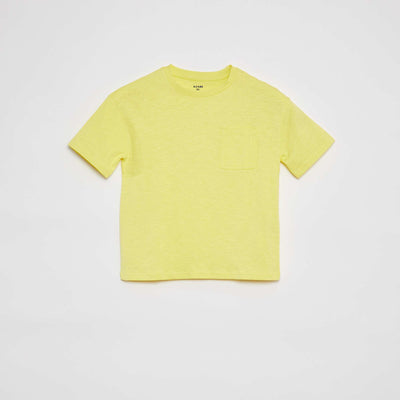 T-shirt uni avec poche JAUNE