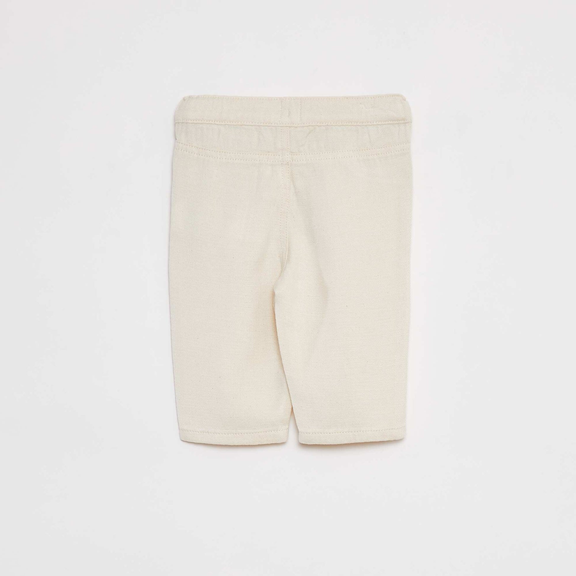 Pantalon coupe fit taille 3/4 BLANC