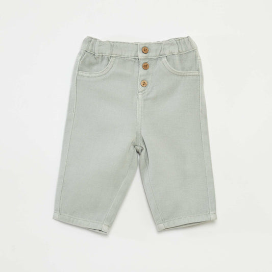 Pantalon coupe fit taille 3/4 BLEU