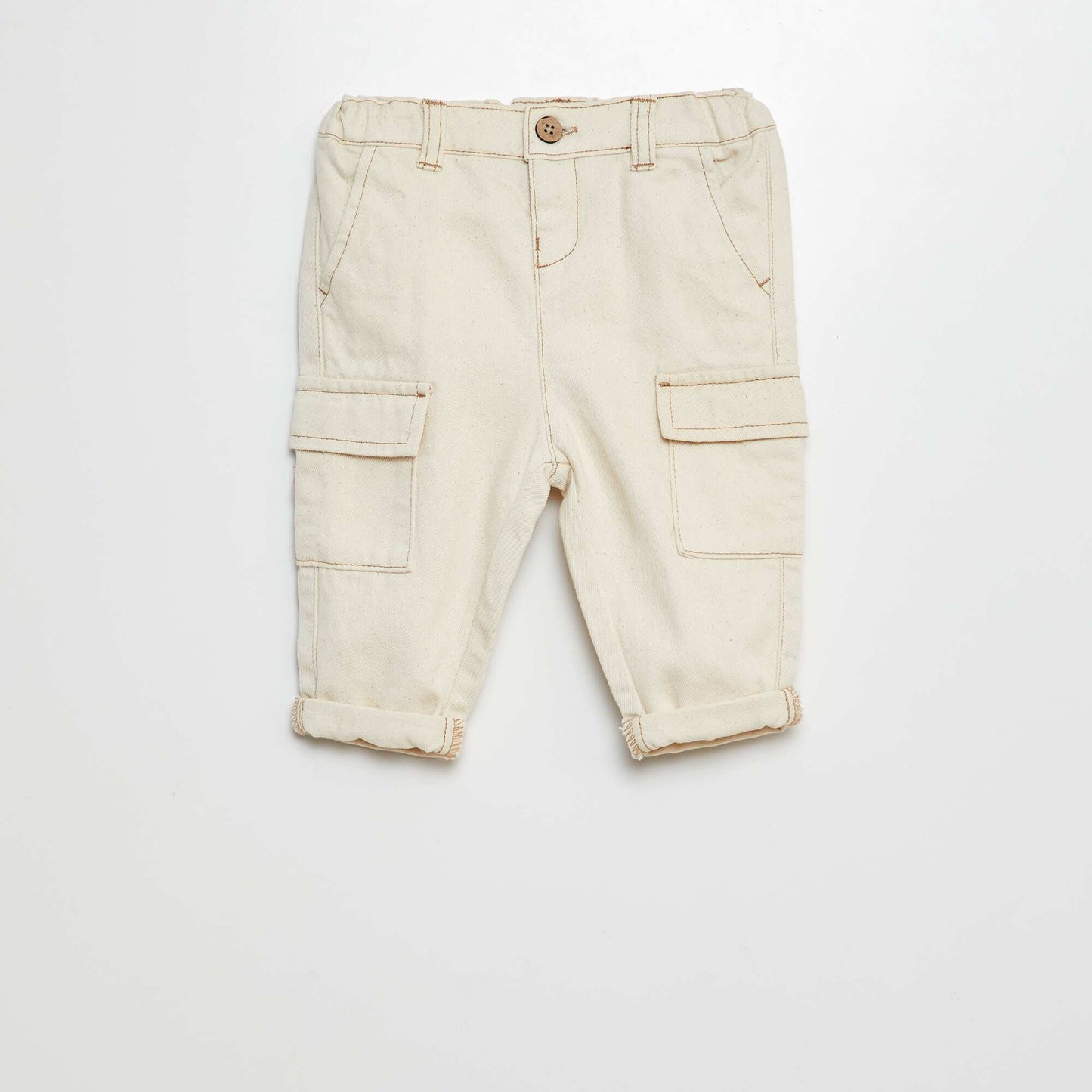 Pantalon paperbag taille ajustable BLANC