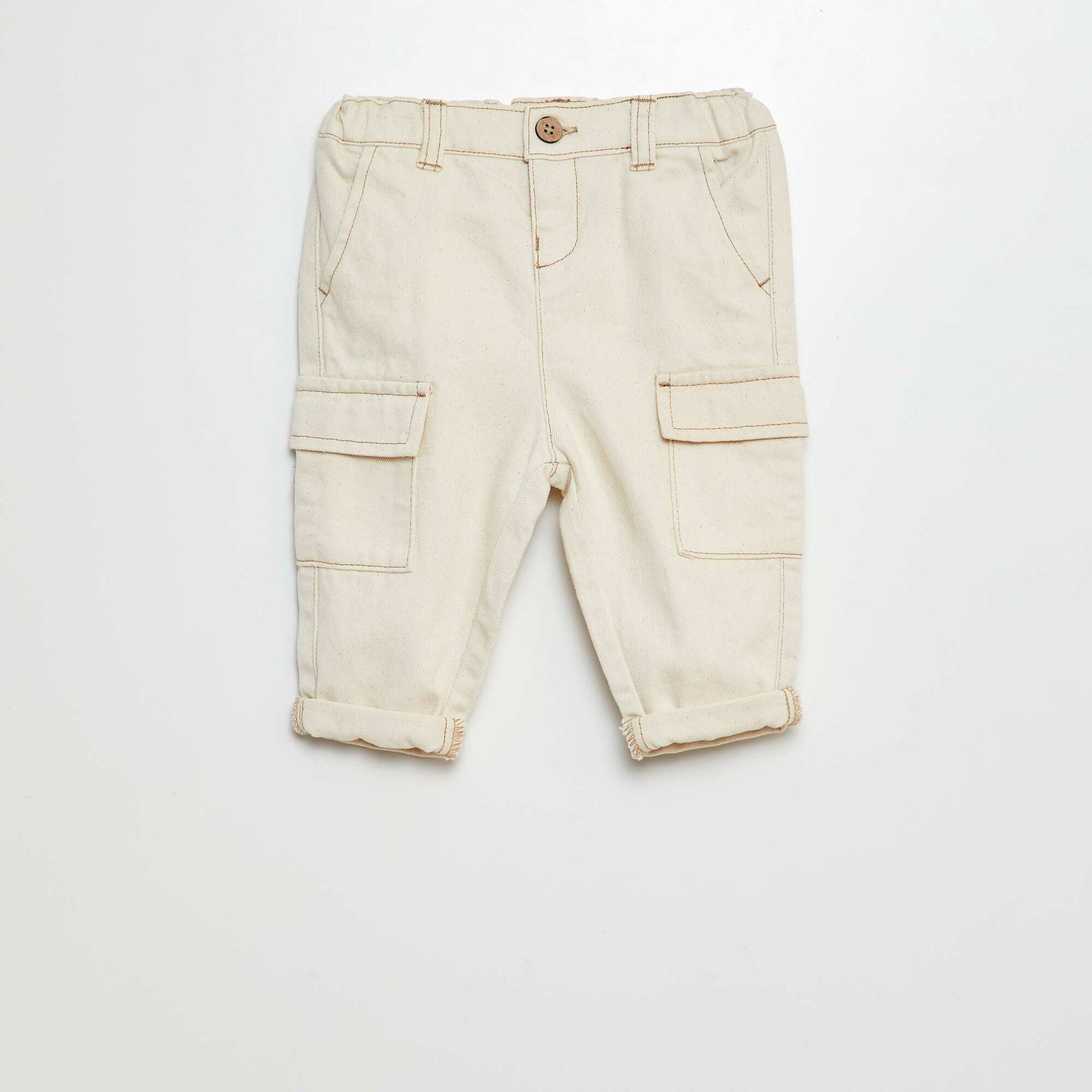 Pantalon paperbag taille ajustable BLANC