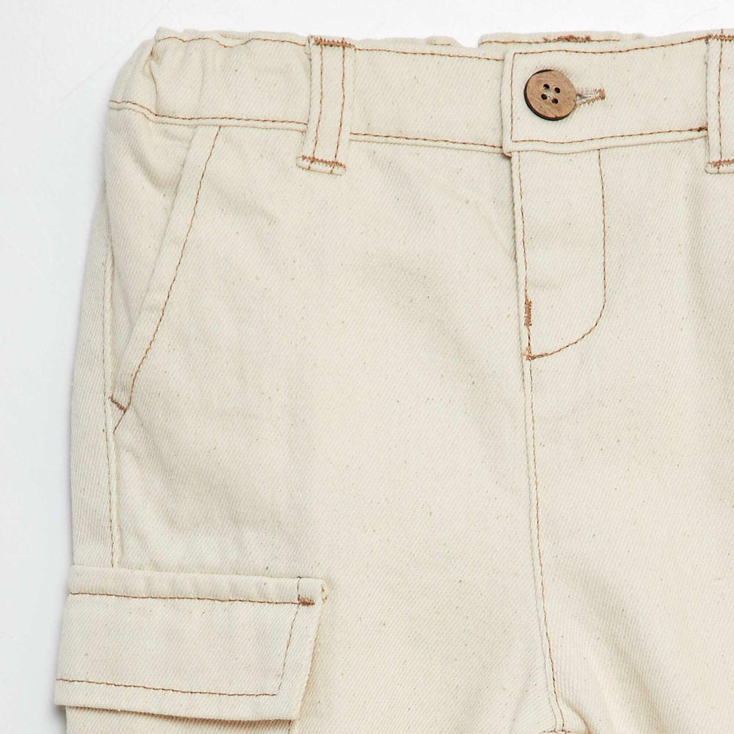 Pantalon paperbag taille ajustable BLANC