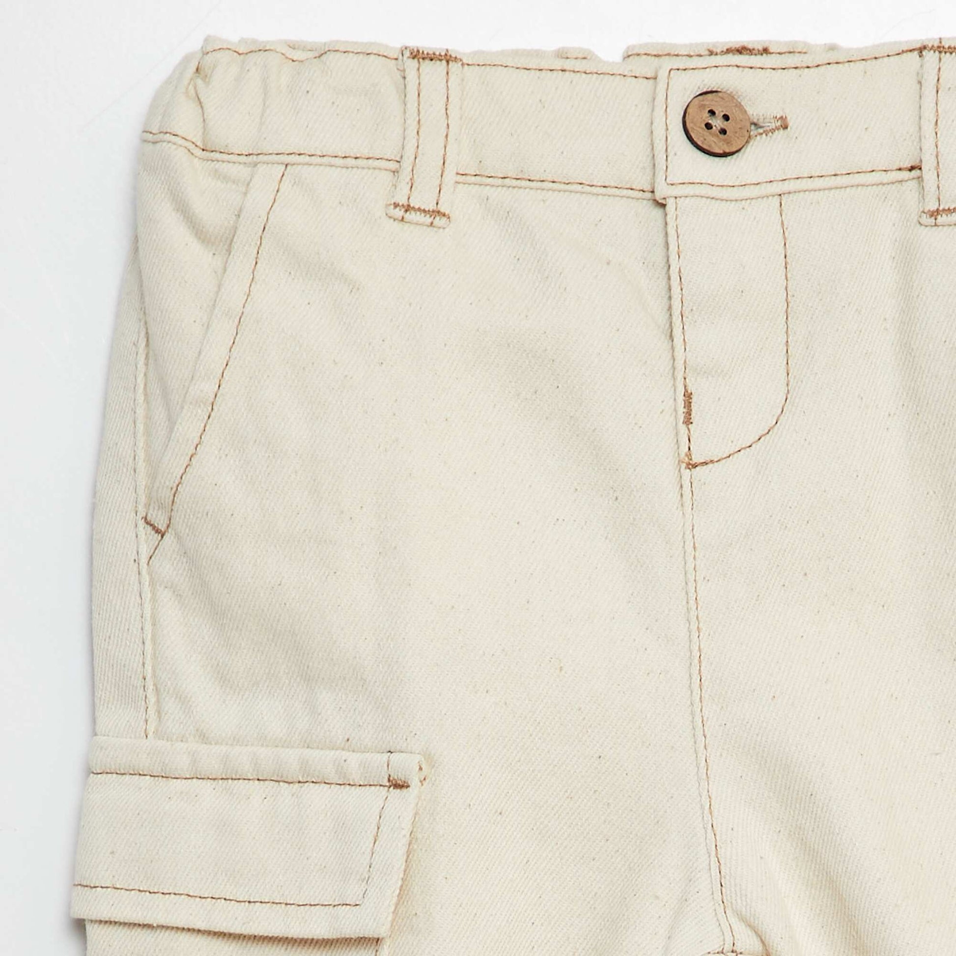 Pantalon paperbag taille ajustable BLANC