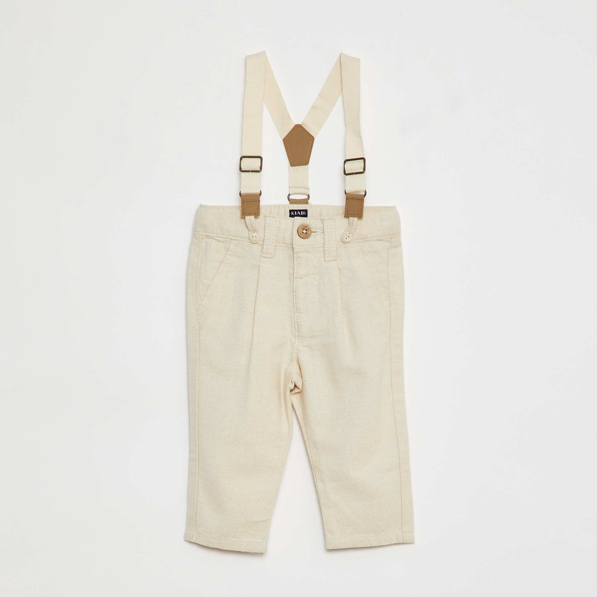 Pantalon avec bretelles BLANC