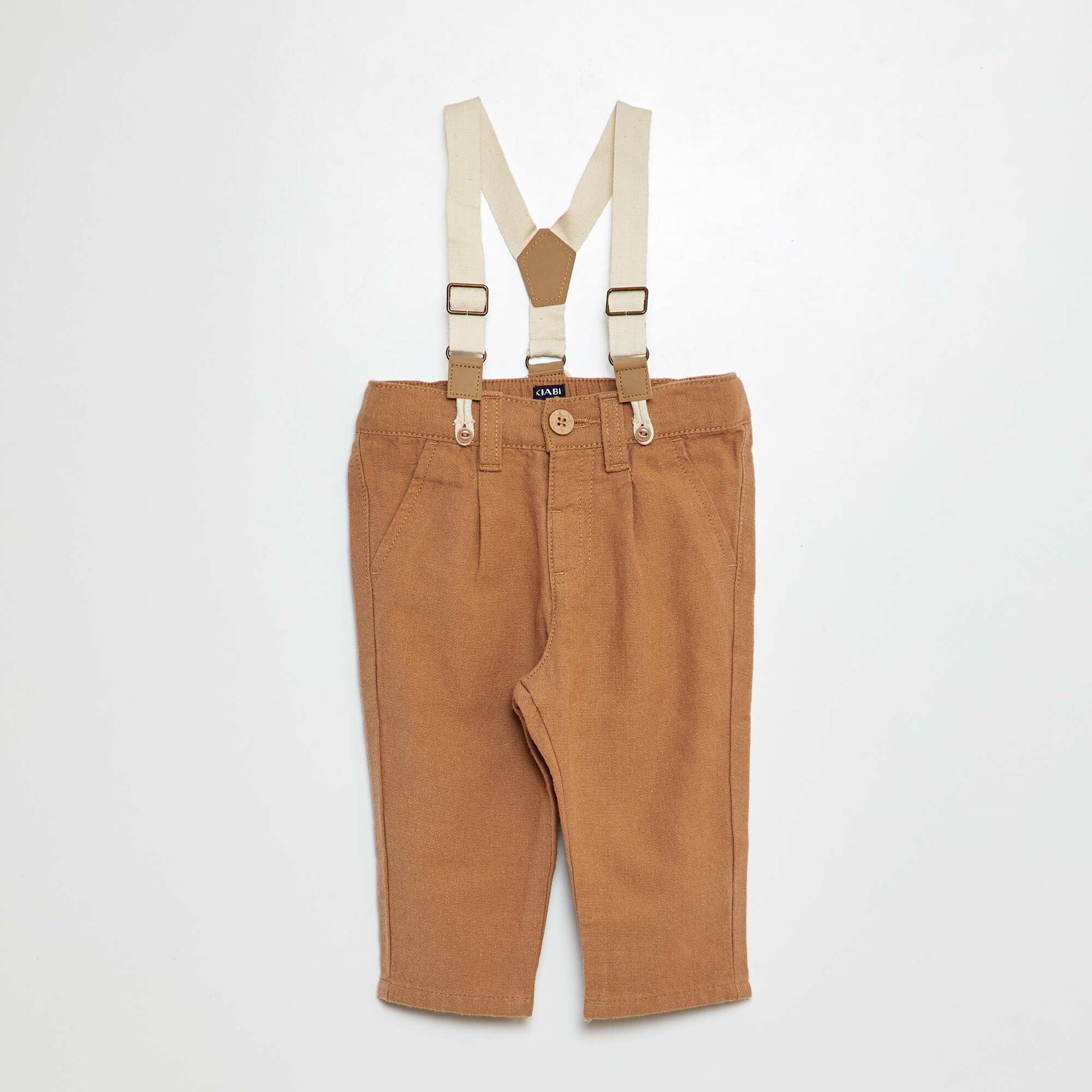 Pantalon avec bretelles BEIGE