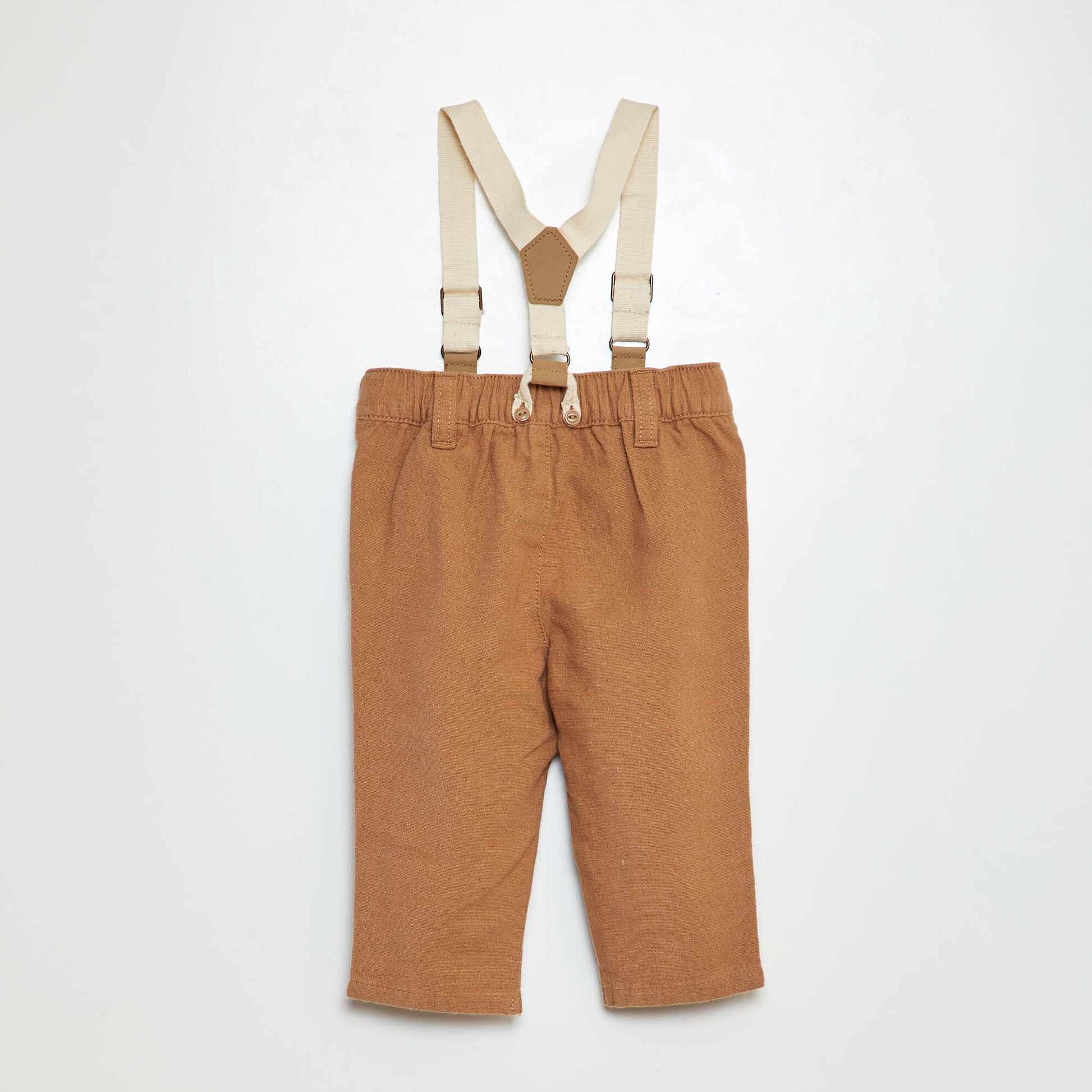 Pantalon avec bretelles BEIGE