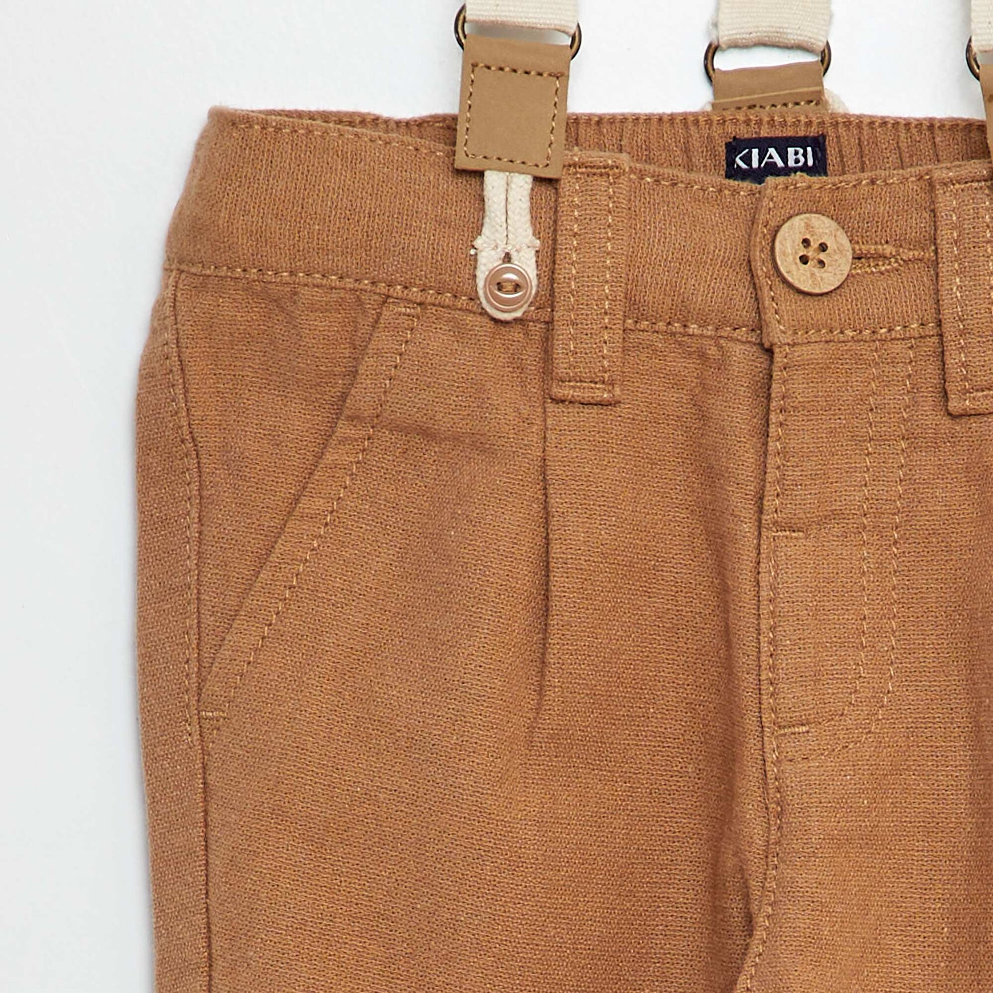 Pantalon avec bretelles BEIGE