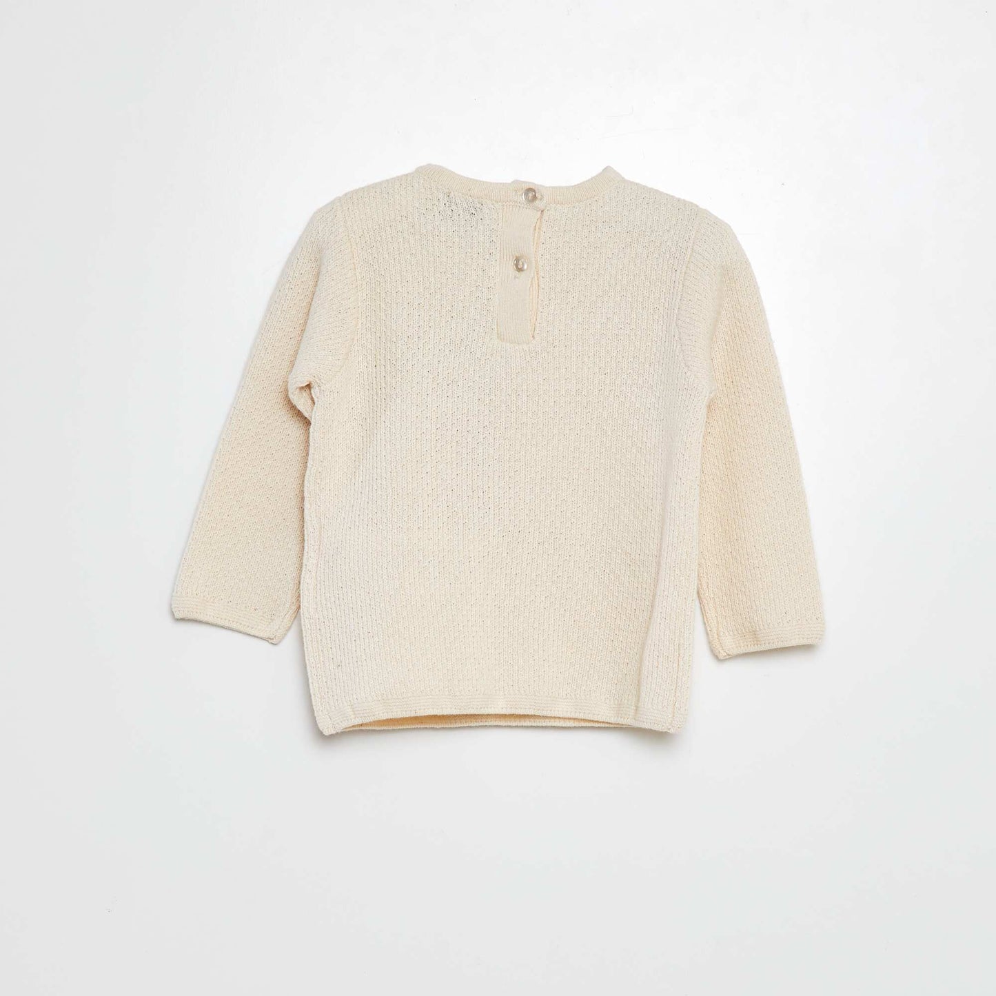 Pull en maille avec broderie fleurs BLANC