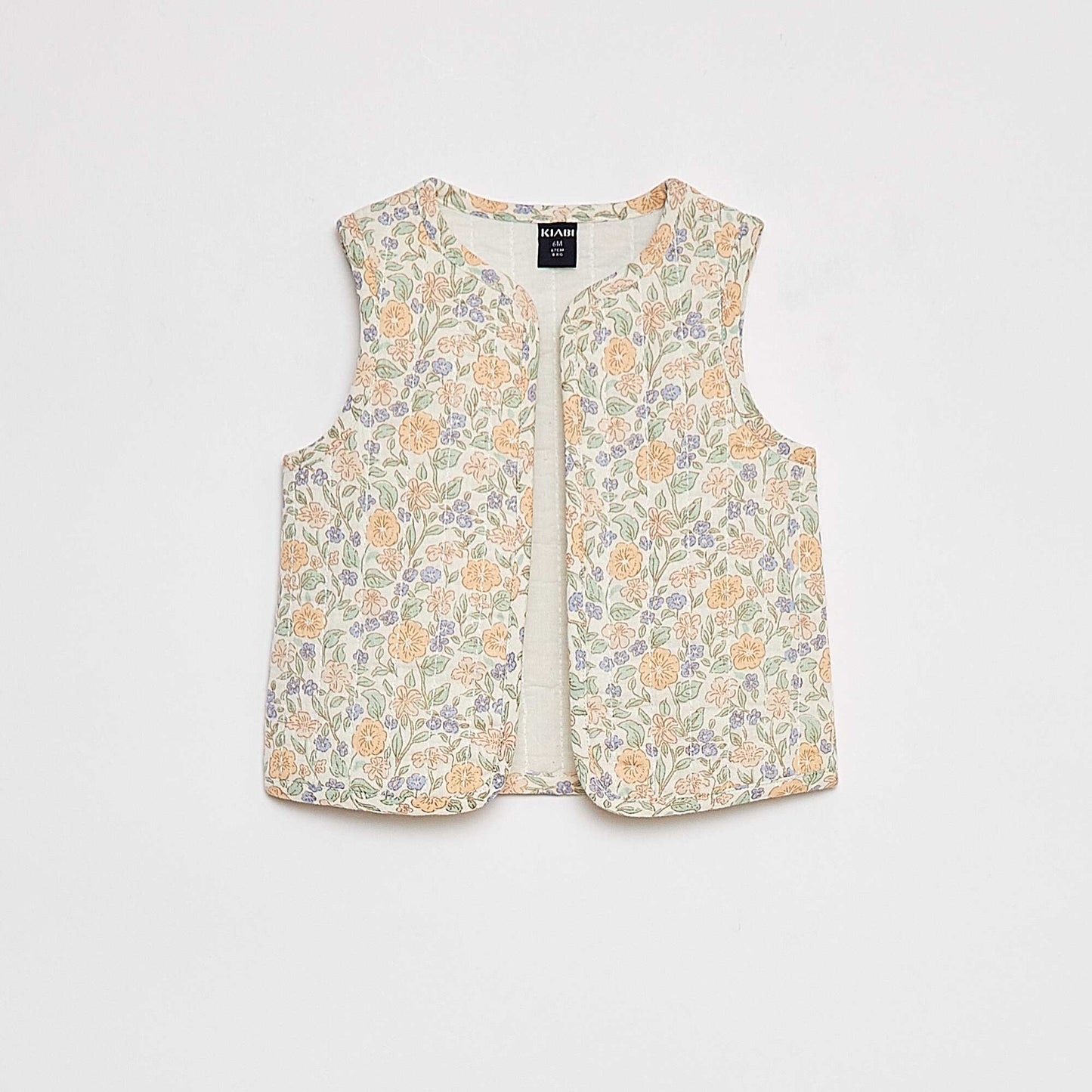 Gilet sans manches en gaze de coton BLEU