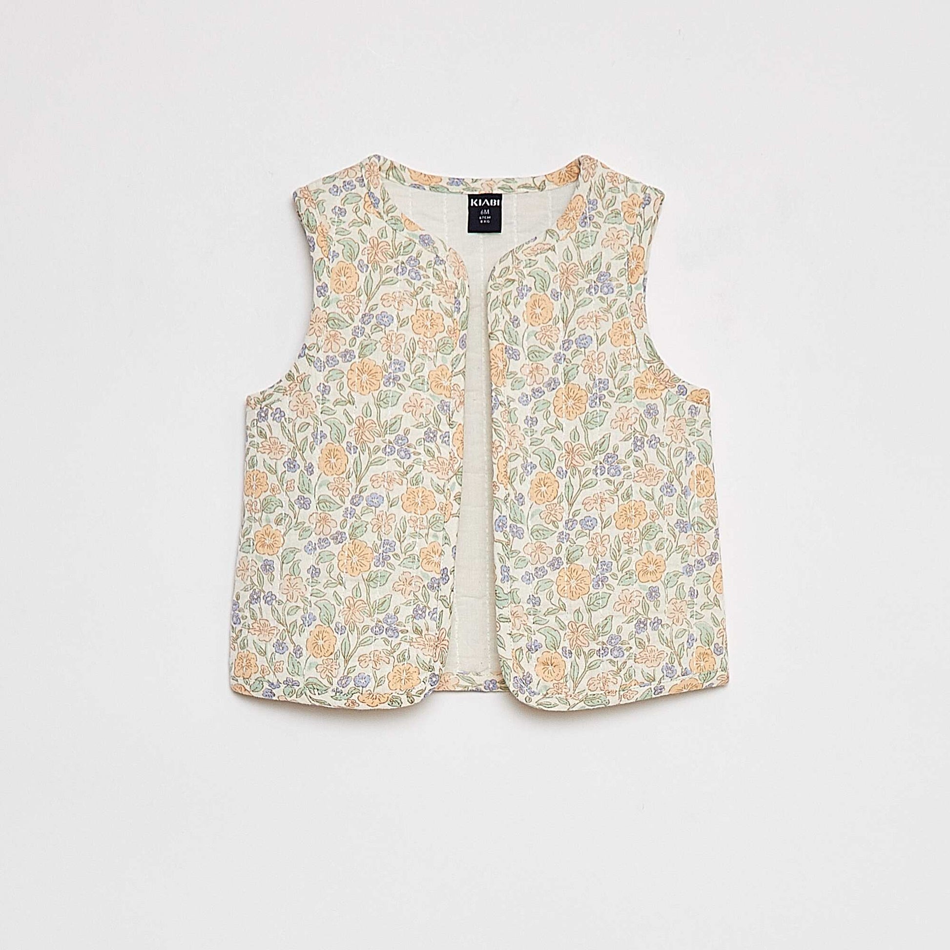 Gilet sans manches en gaze de coton BLEU