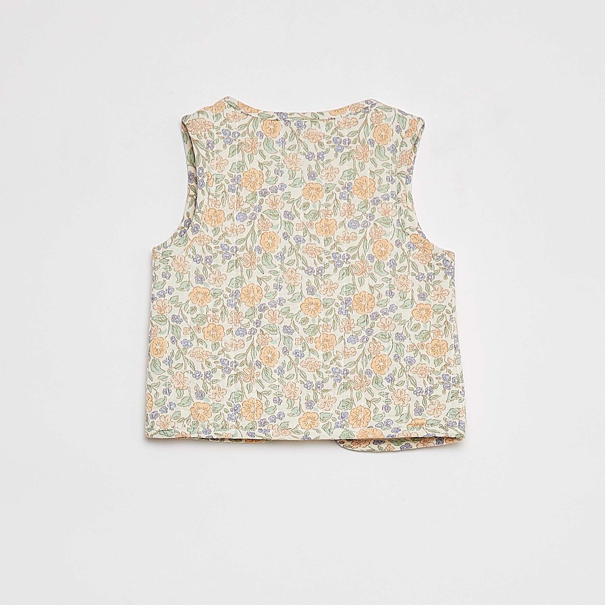 Gilet sans manches en gaze de coton BLEU