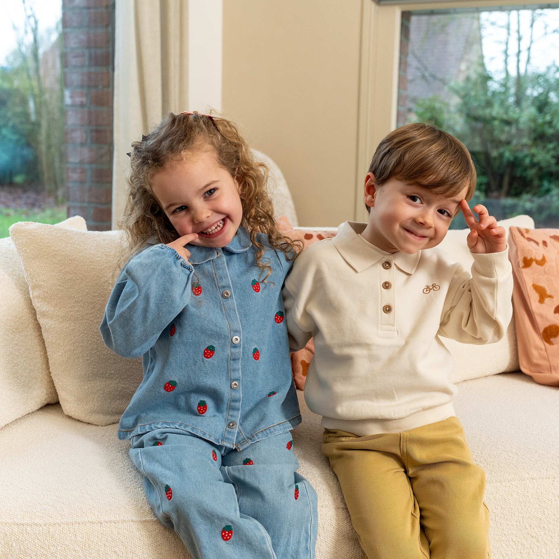Chemise en denim brodée BLEU