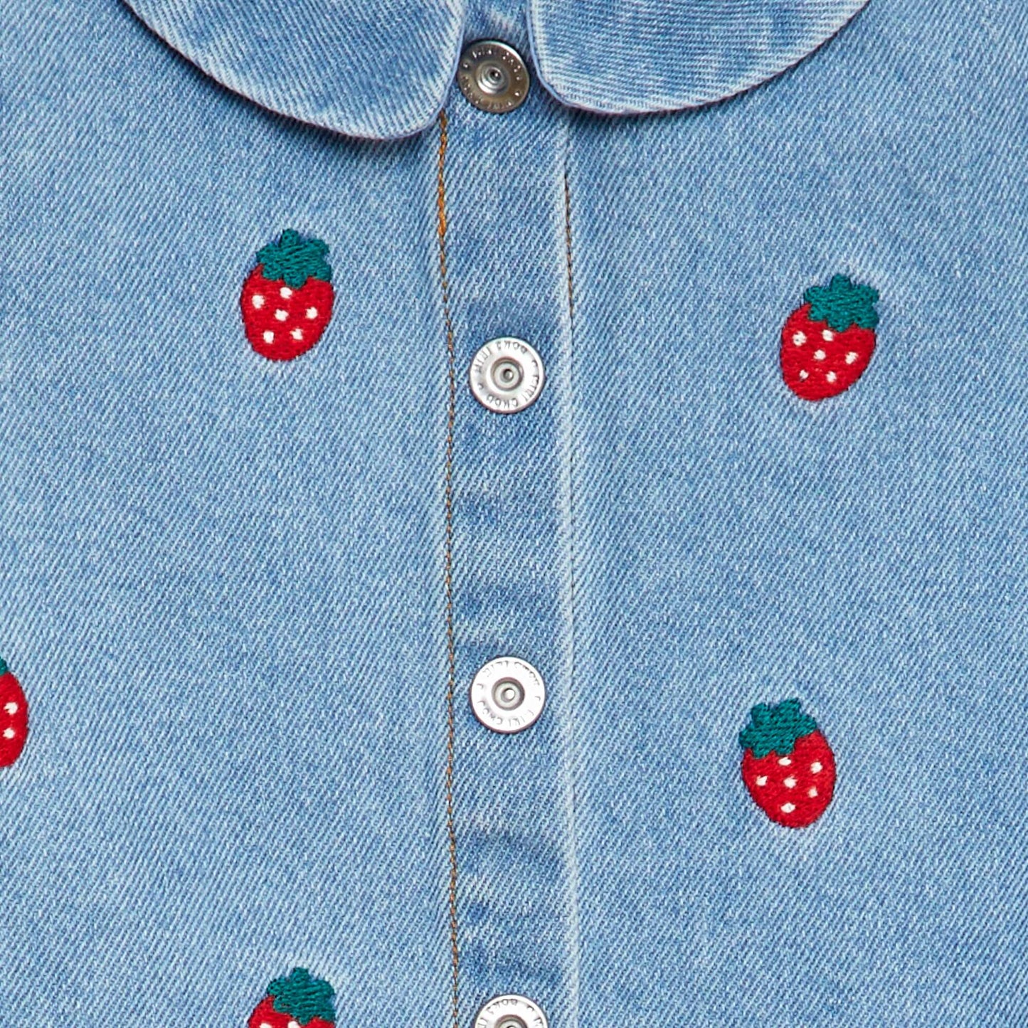 Chemise en denim brodée BLEU