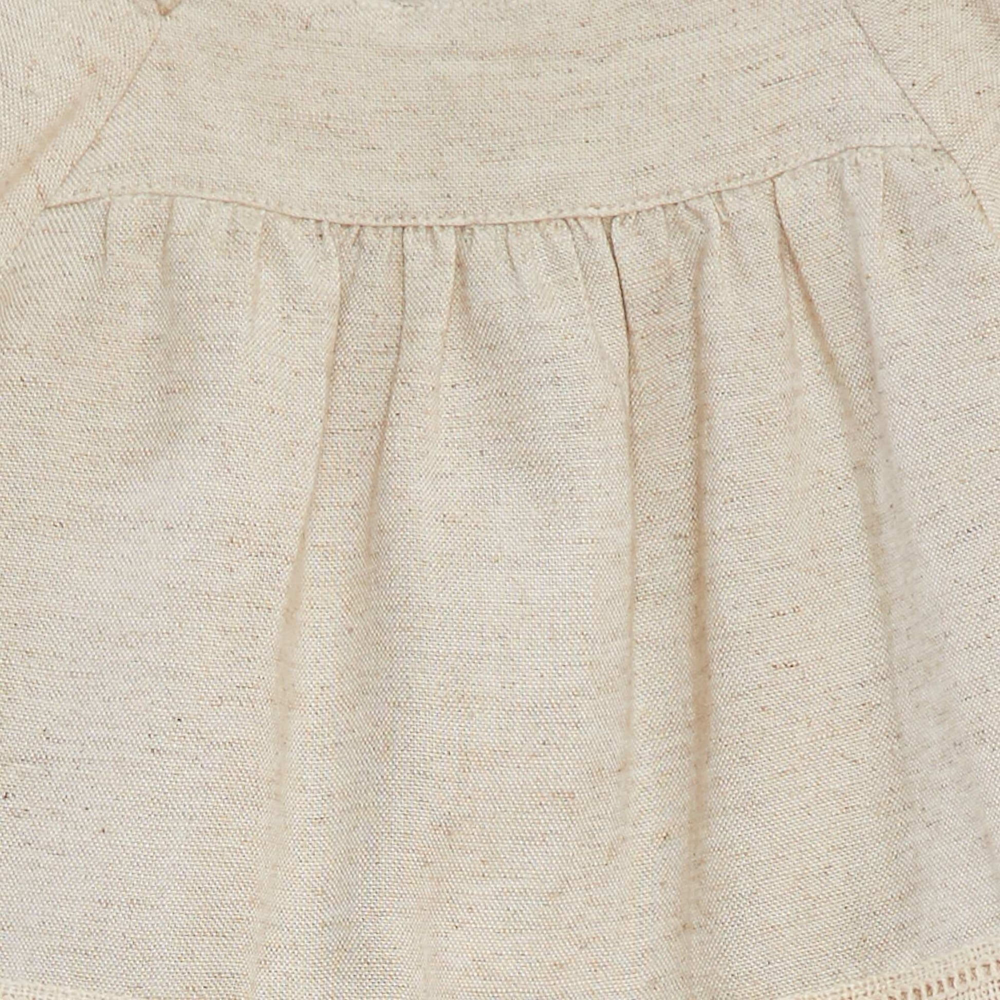 Blouse boutonnée avec broderie BLANC