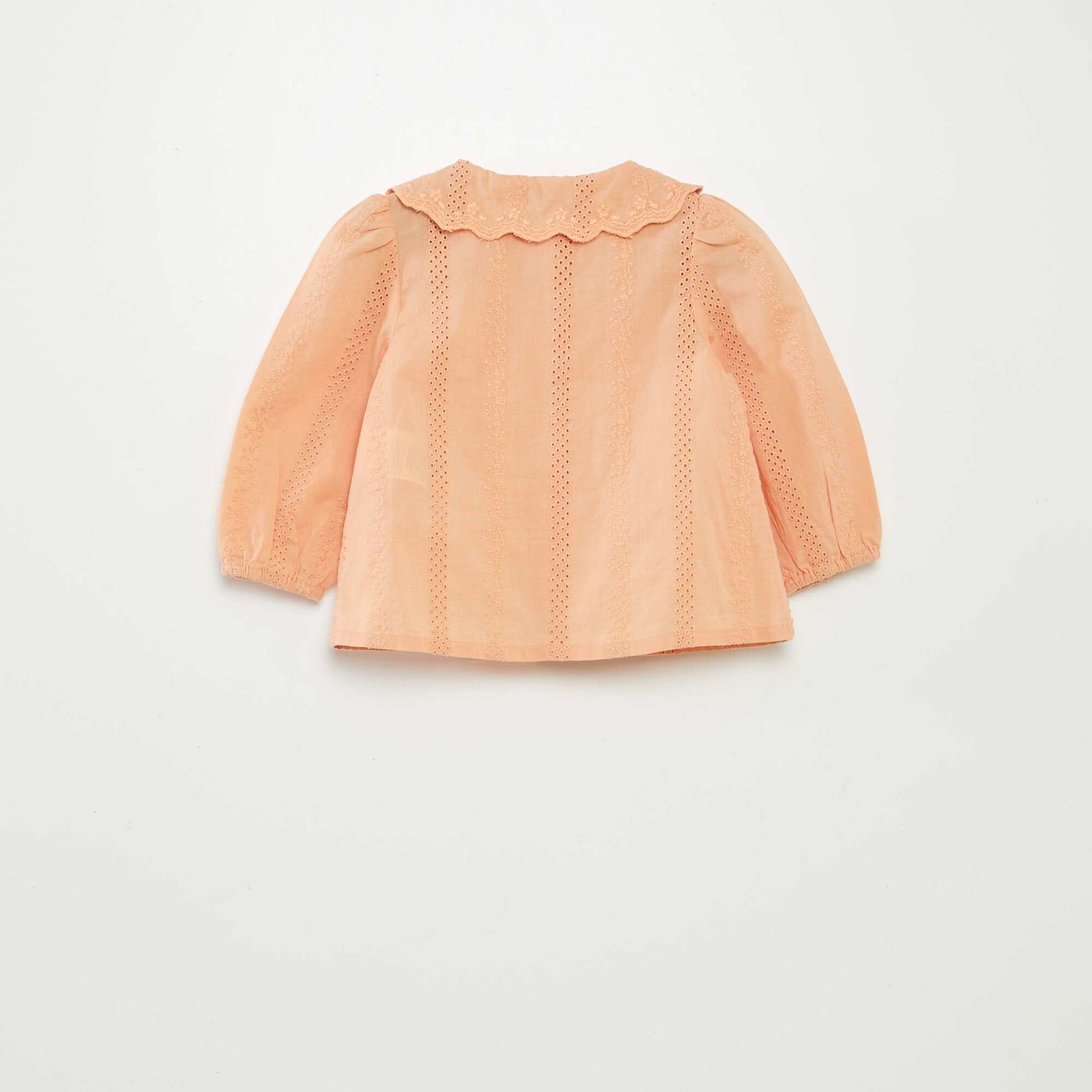 Blouse en voile de coton avec broderies anglaises BEIGE