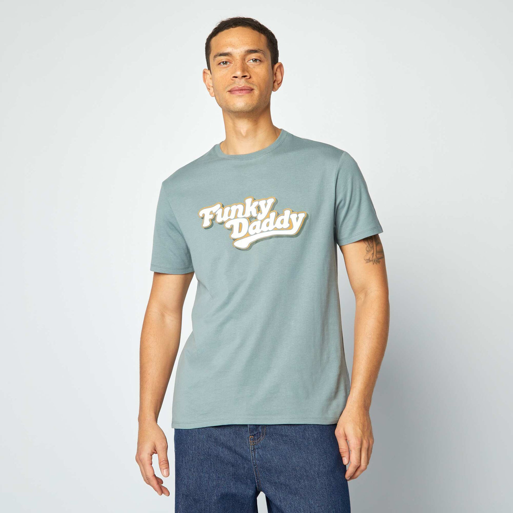 T-shirt imprimé Fête des pères BLEU