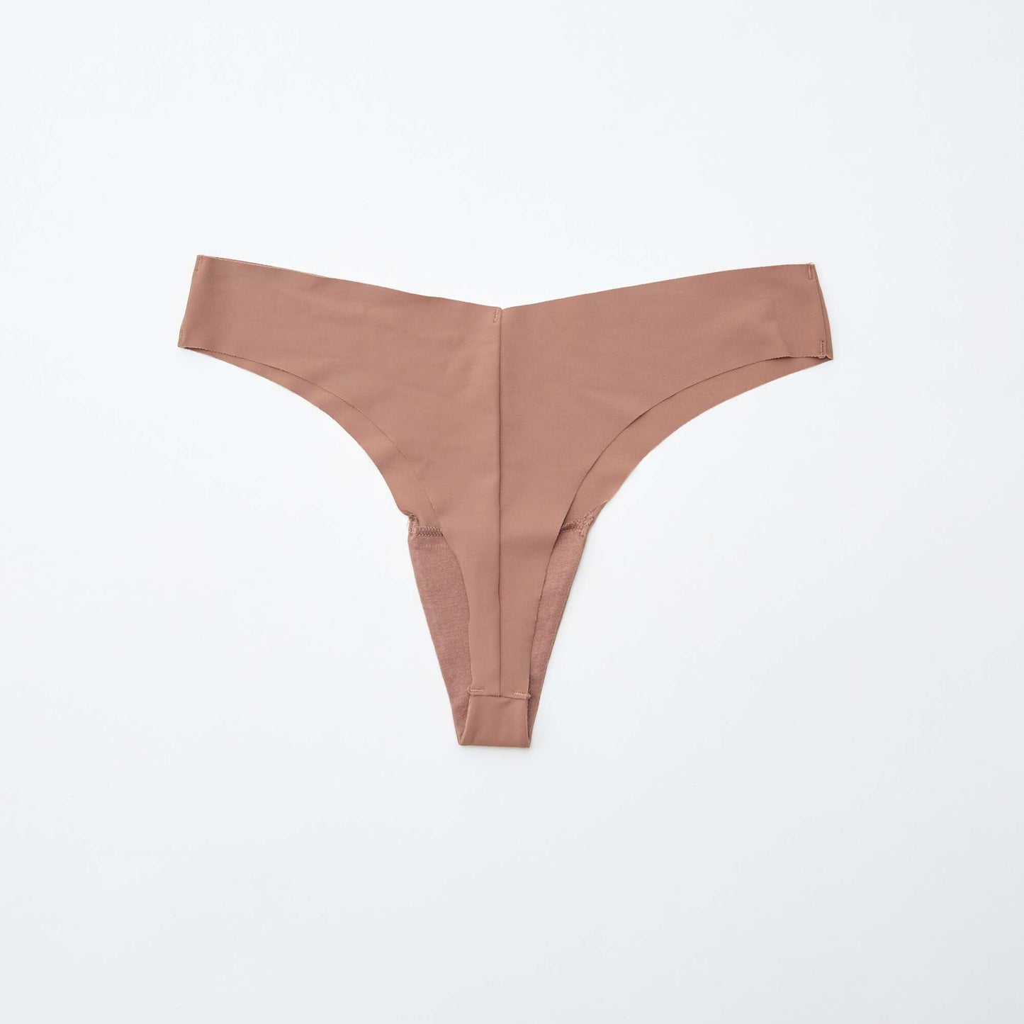 Lot de 2 tangas invisibles en microfibre MARRON