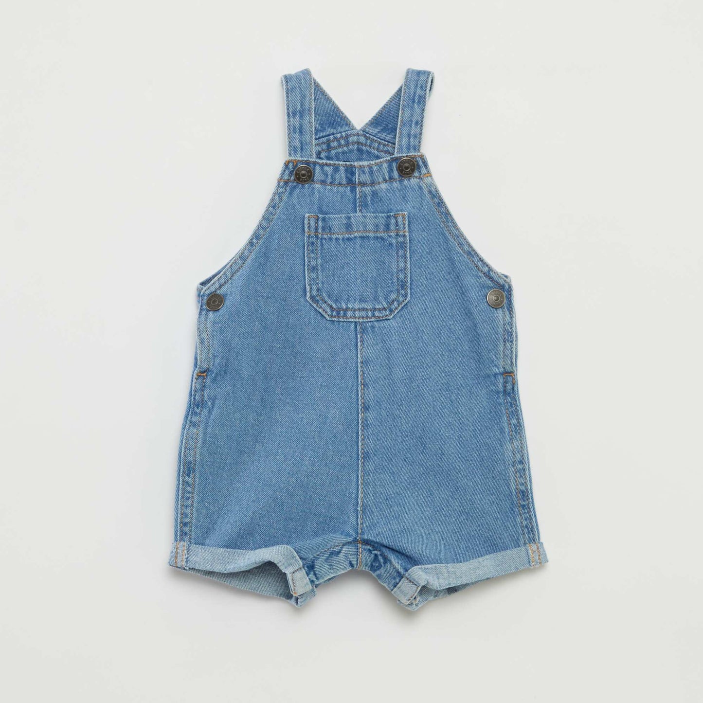 Salopette en denim courtes BLEU