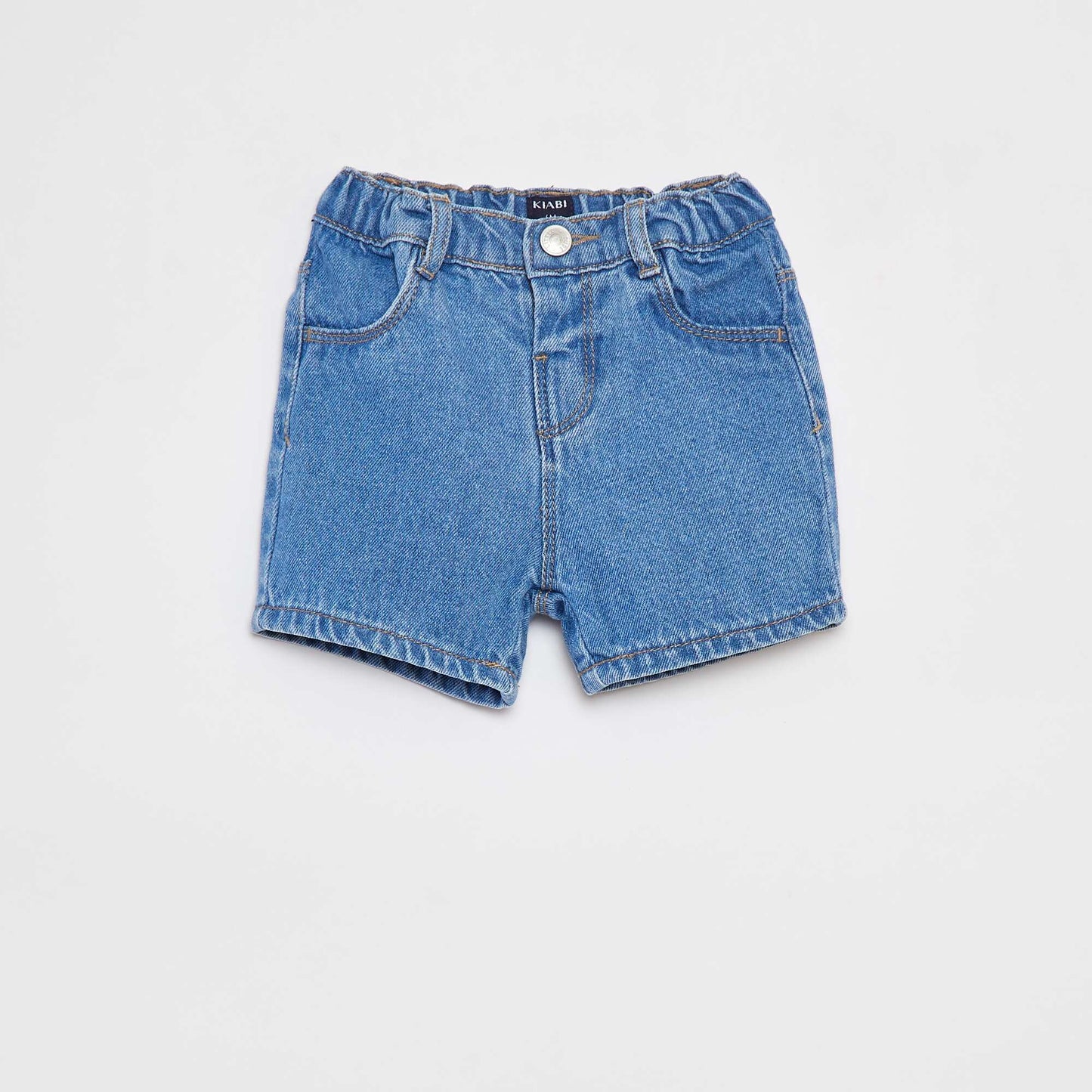 Short en jean avec taille ajustable BLEU