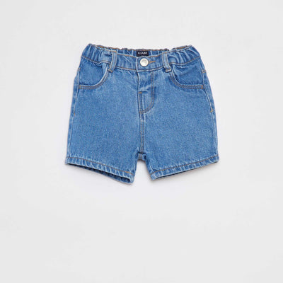 Short en jean avec taille ajustable BLEU