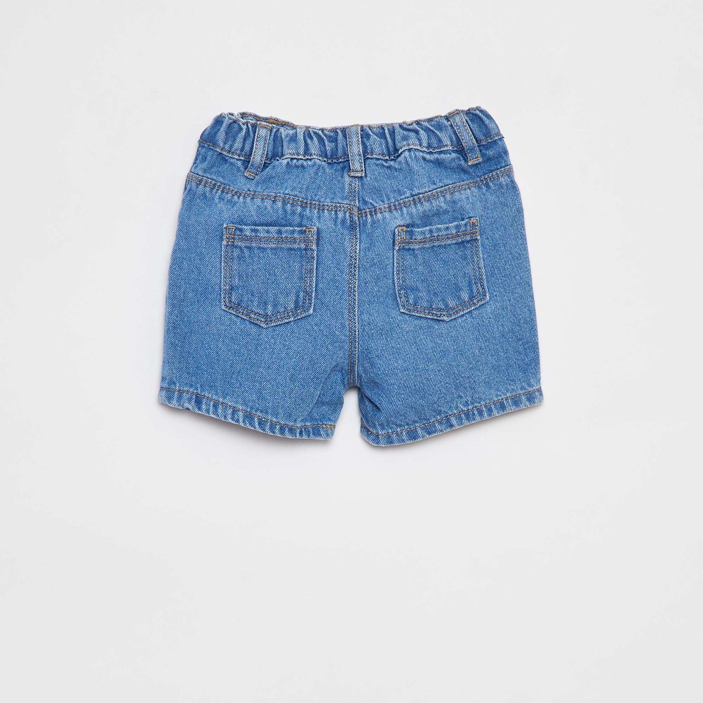 Short en jean avec taille ajustable BLEU