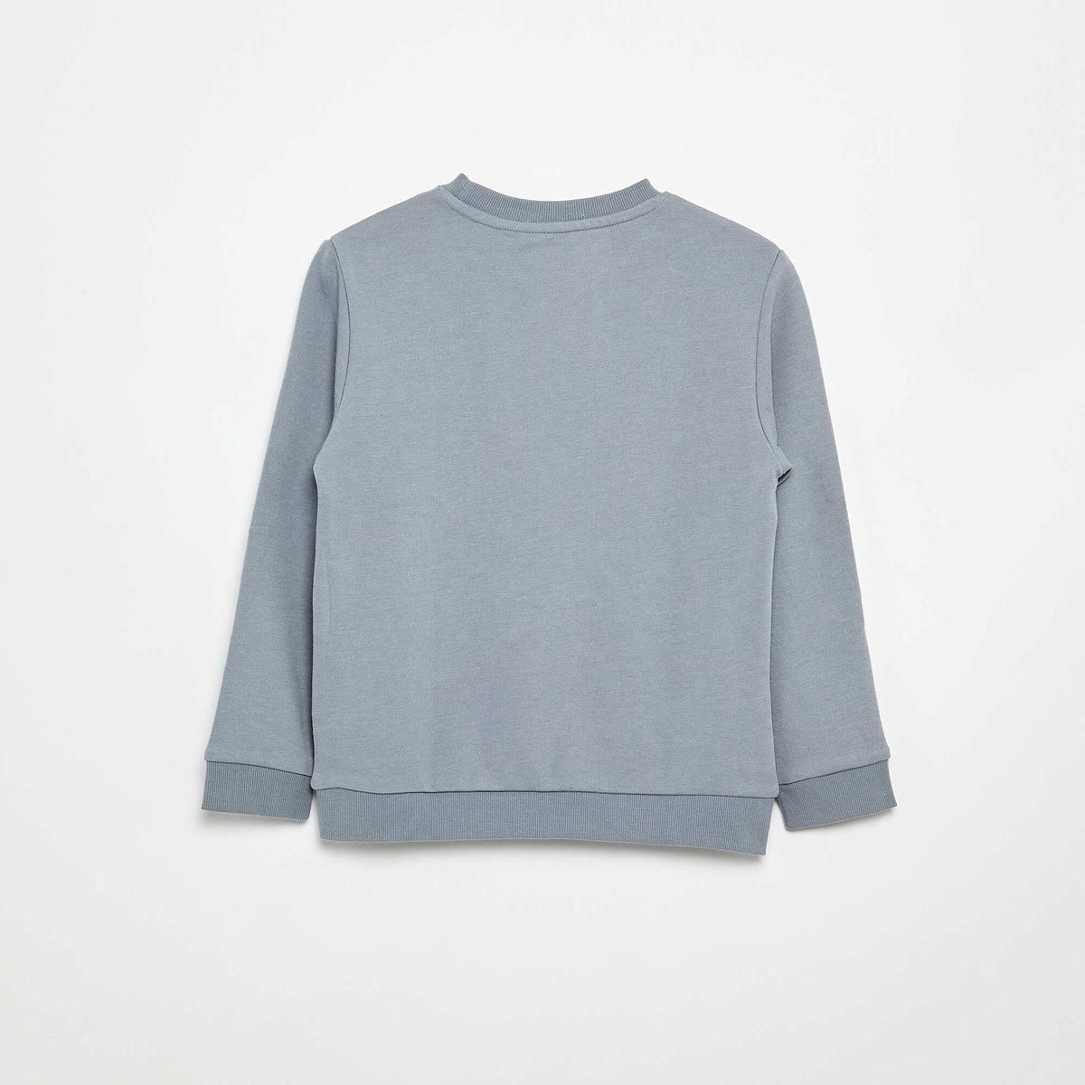 Sweat uni à col rond en french terry BLEU