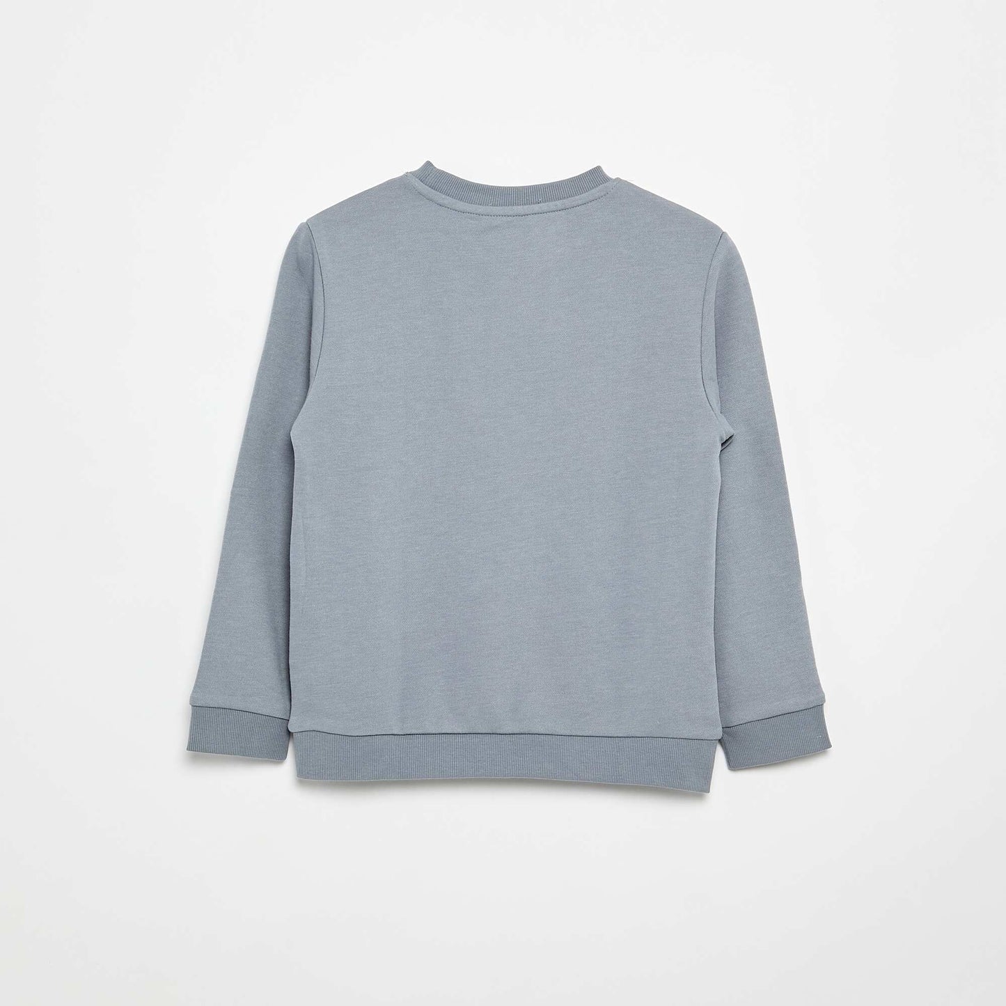 Sweat uni à col rond en french terry BLEU