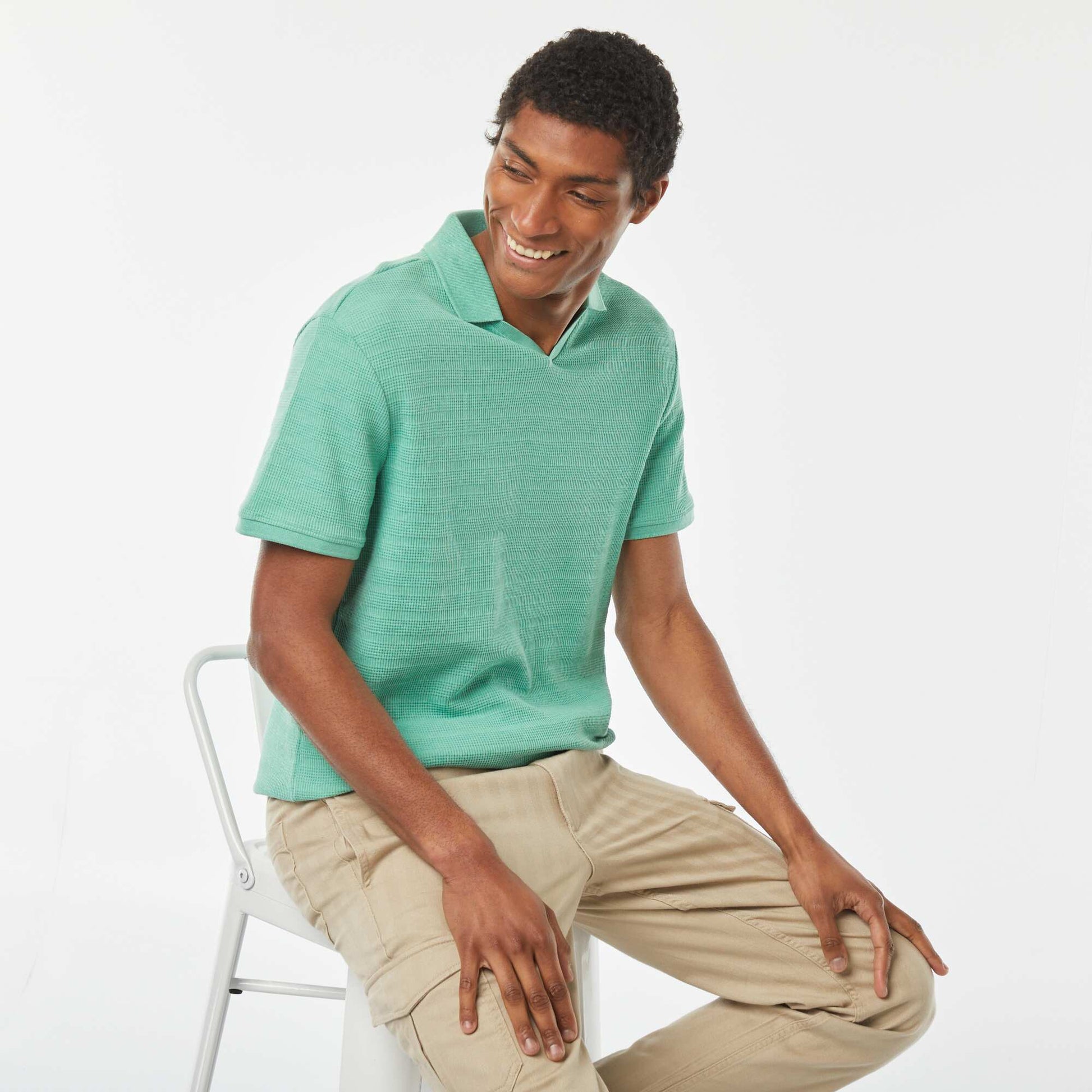 Polo en maille piquée VERT MENTHE