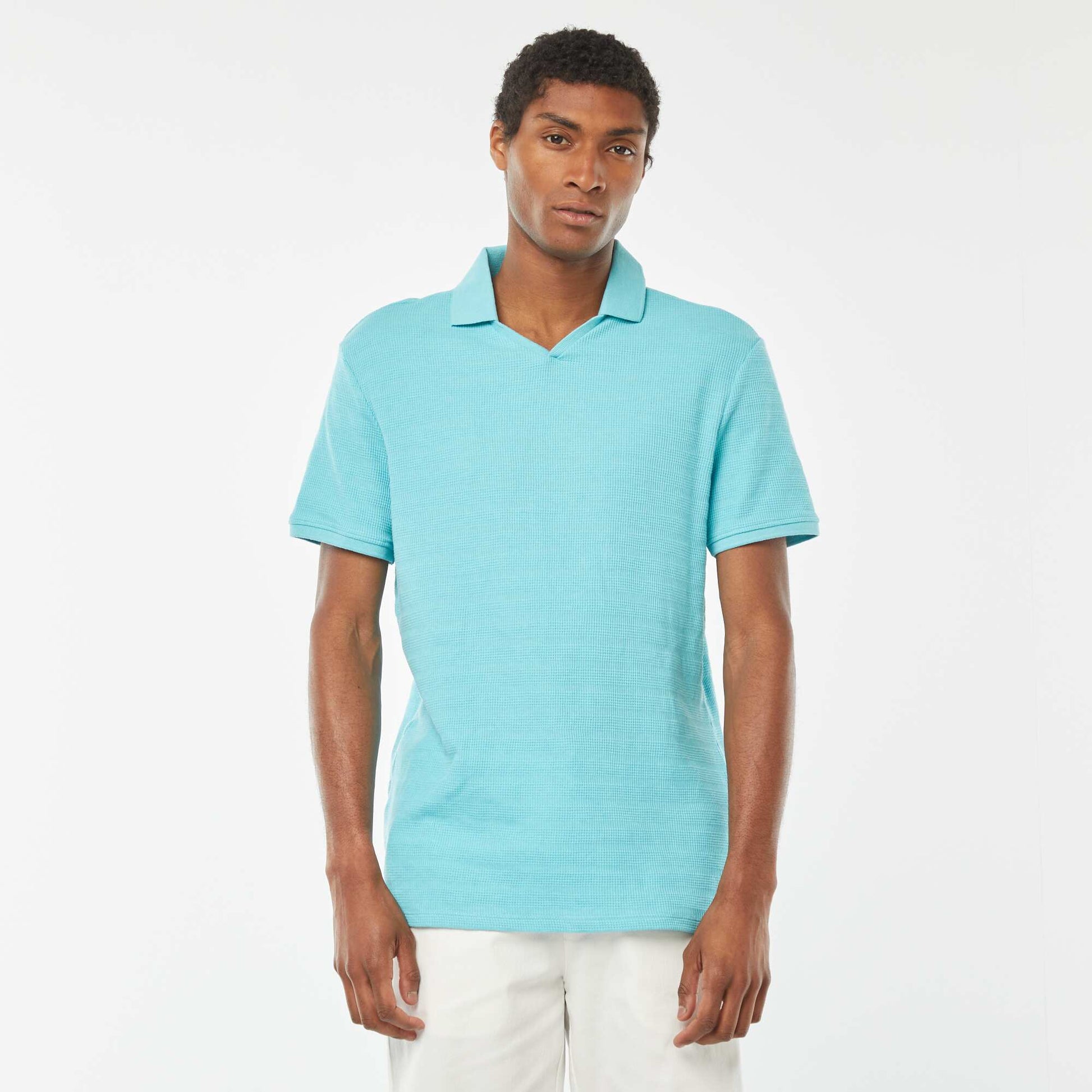 Polo en maille piquée BLEU TURQUOISE