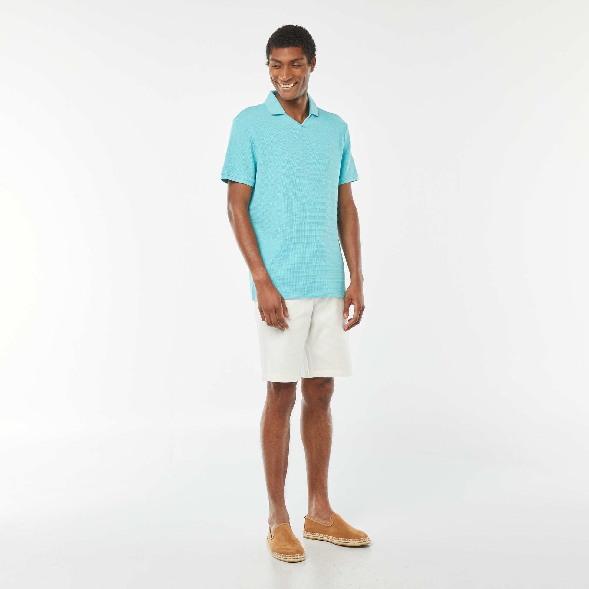 Polo en maille piquée BLEU TURQUOISE