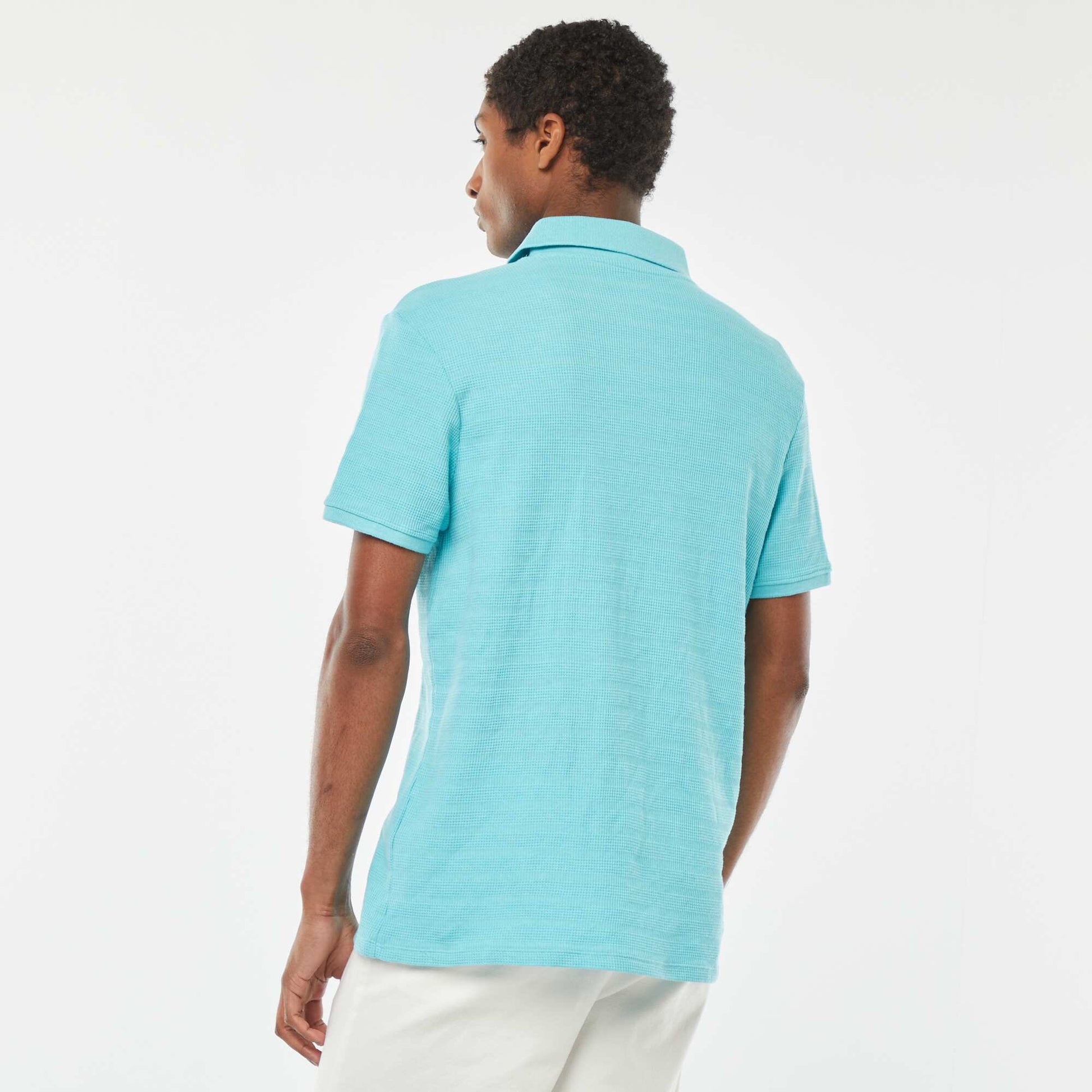 Polo en maille piquée BLEU TURQUOISE