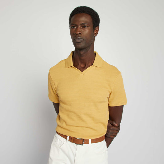 Polo en maille piquée JAUNE