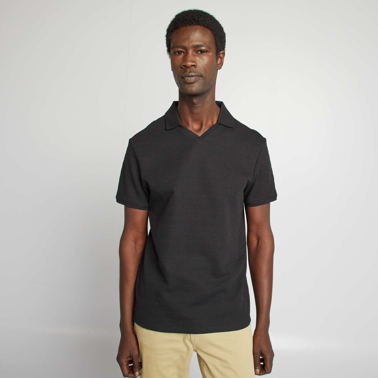 Polo en maille piquée NOIR