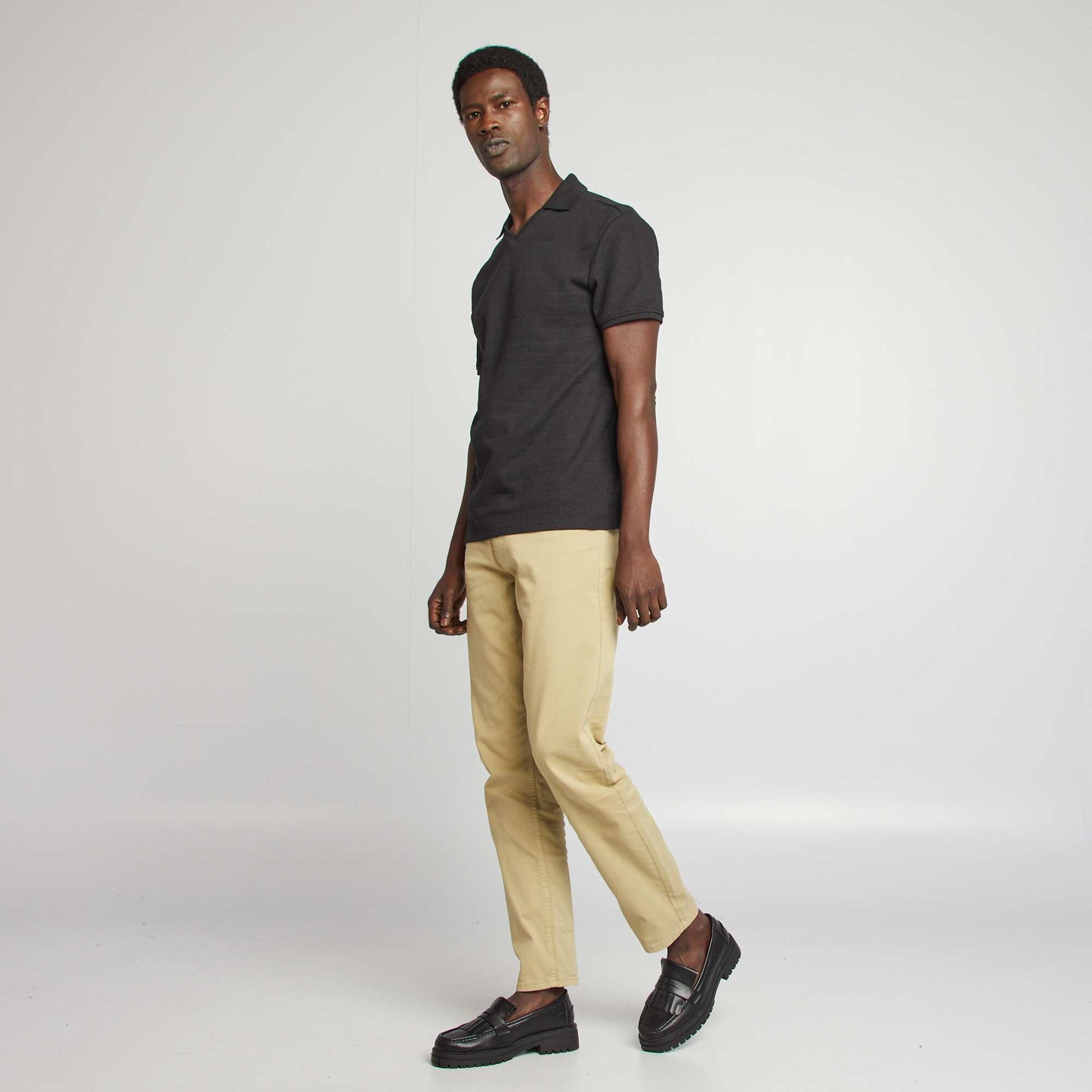 Polo en maille piquée NOIR