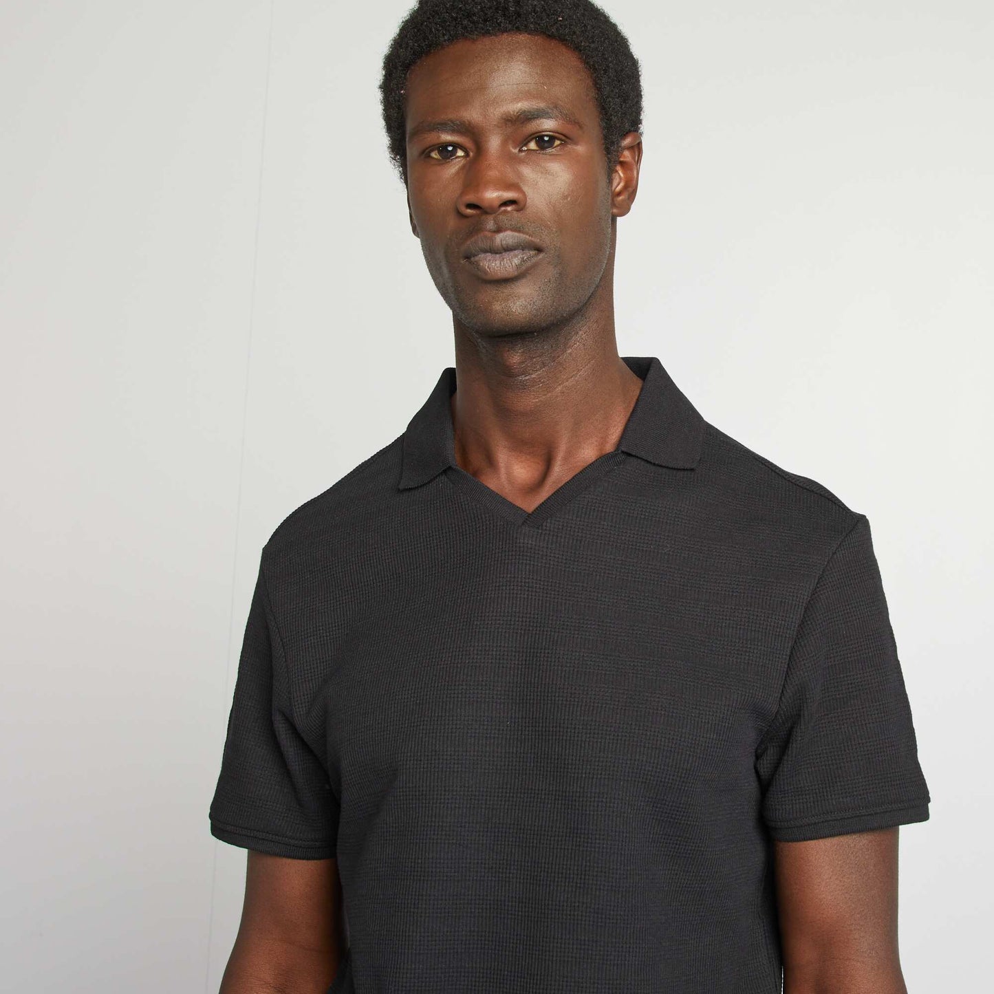 Polo en maille piquée NOIR