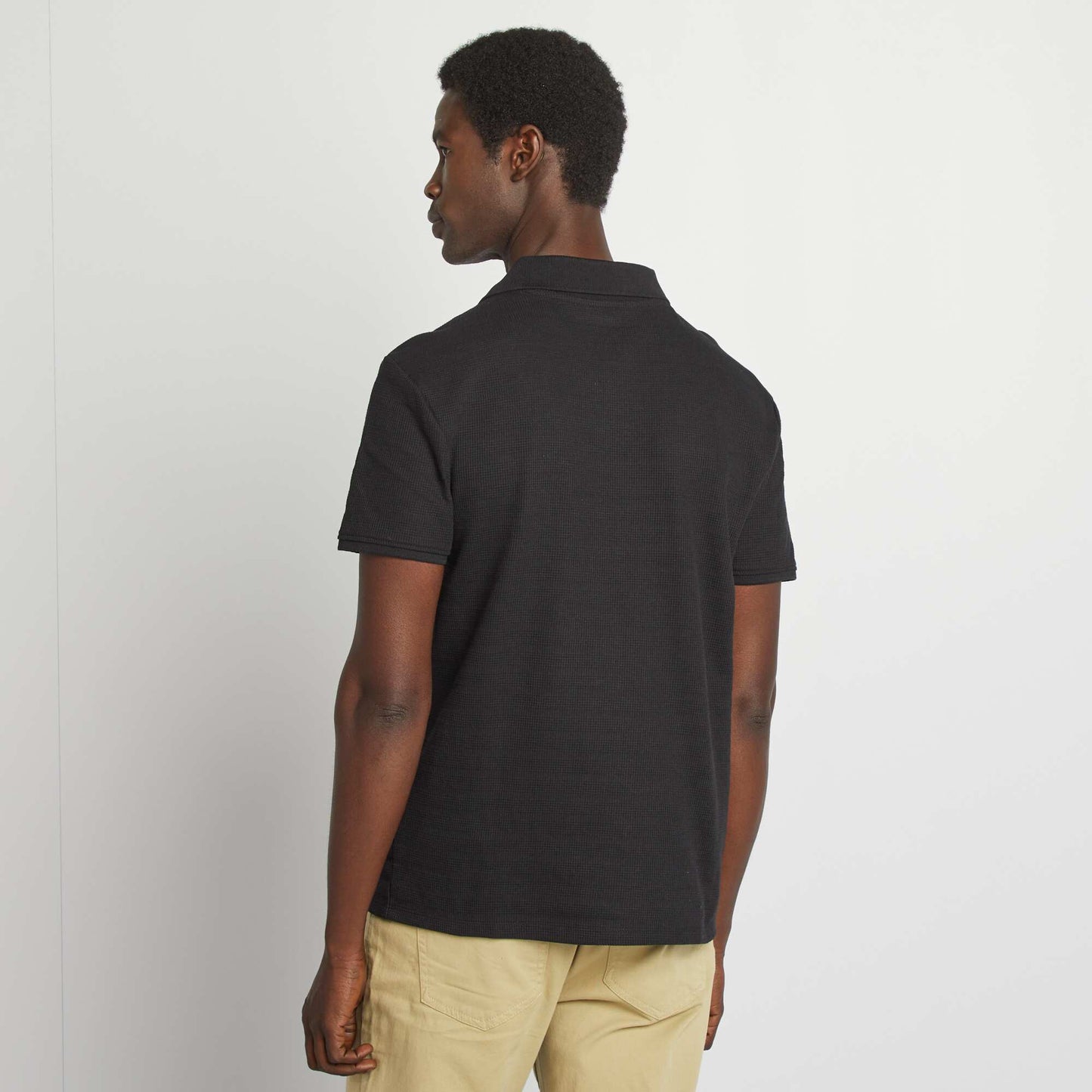Polo en maille piquée NOIR