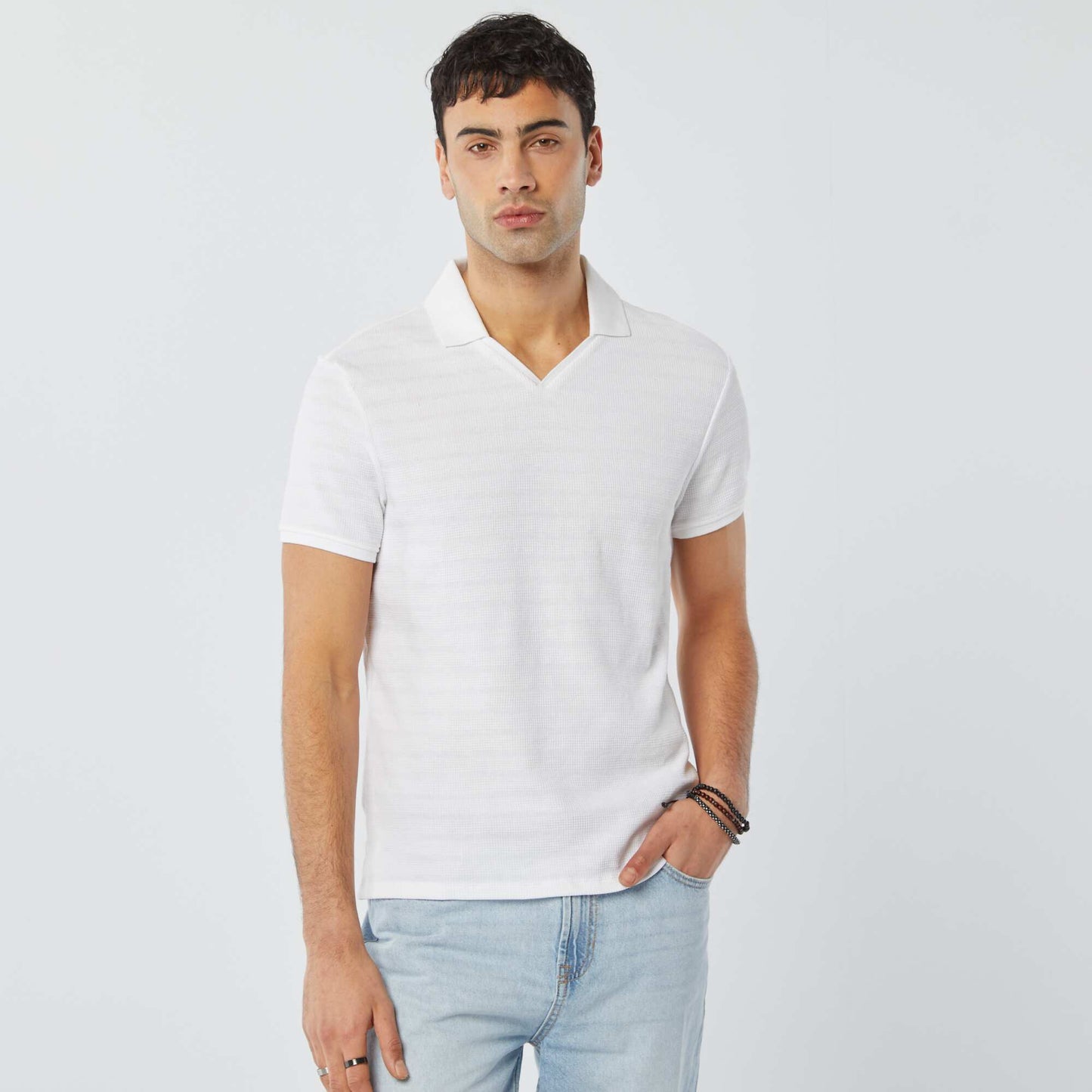 Polo en maille piquée BLANC