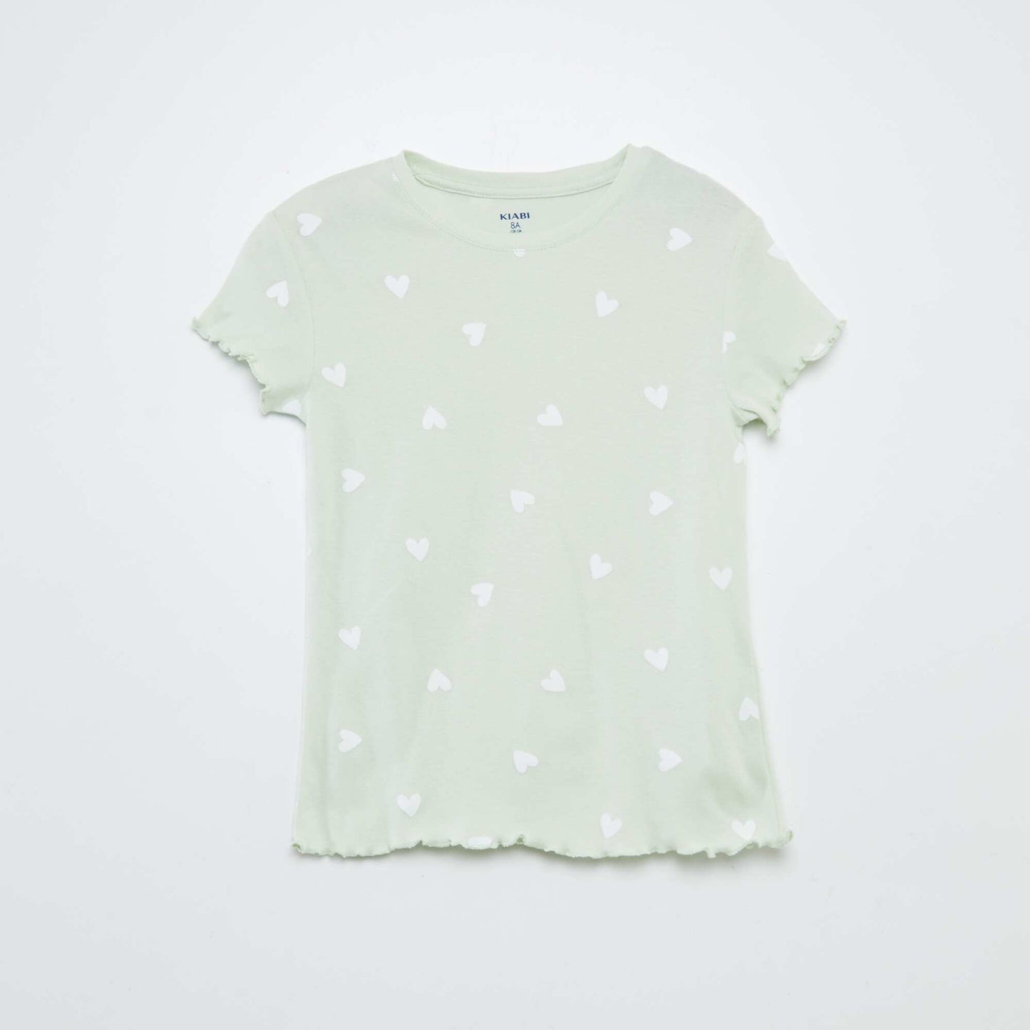 Ensemble pyjama t-shirt + short avec imprimé et bordures ondulées - 2 pièces VERT