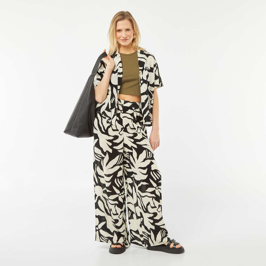 Pantalon large en crêpe NOIR