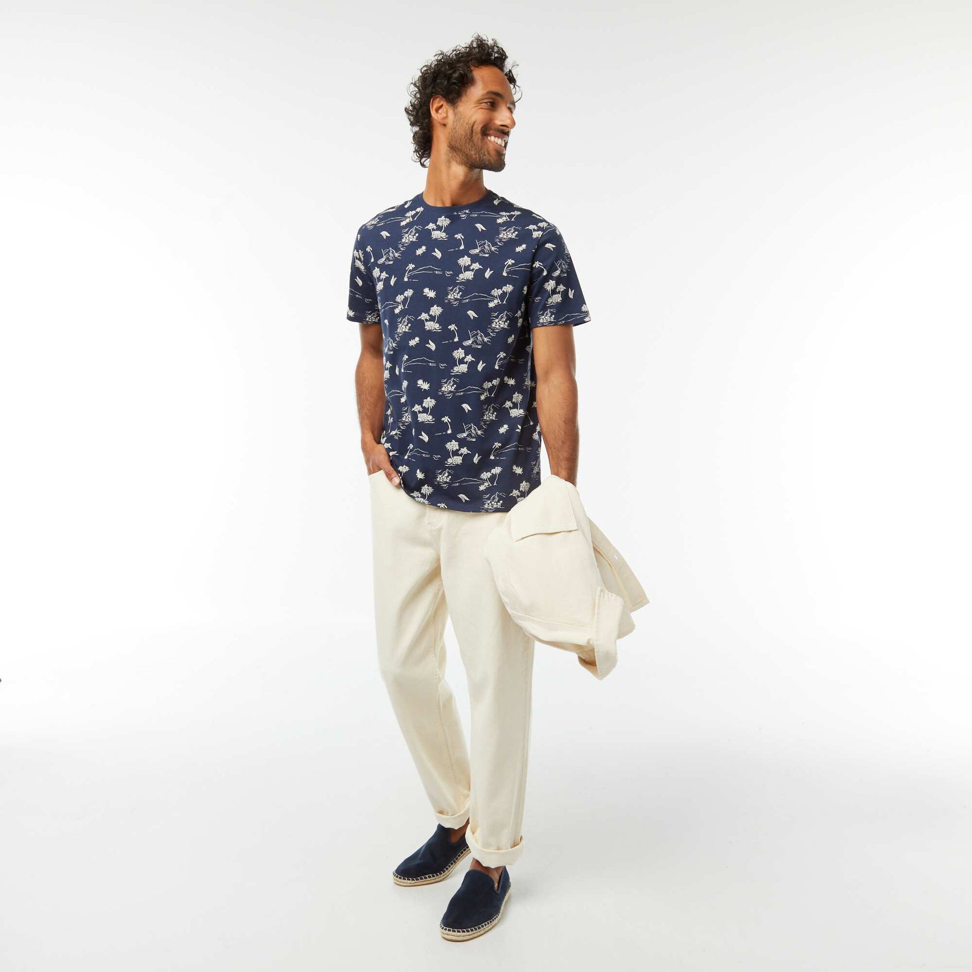 T-shirt imprimé manches courtes NOIR