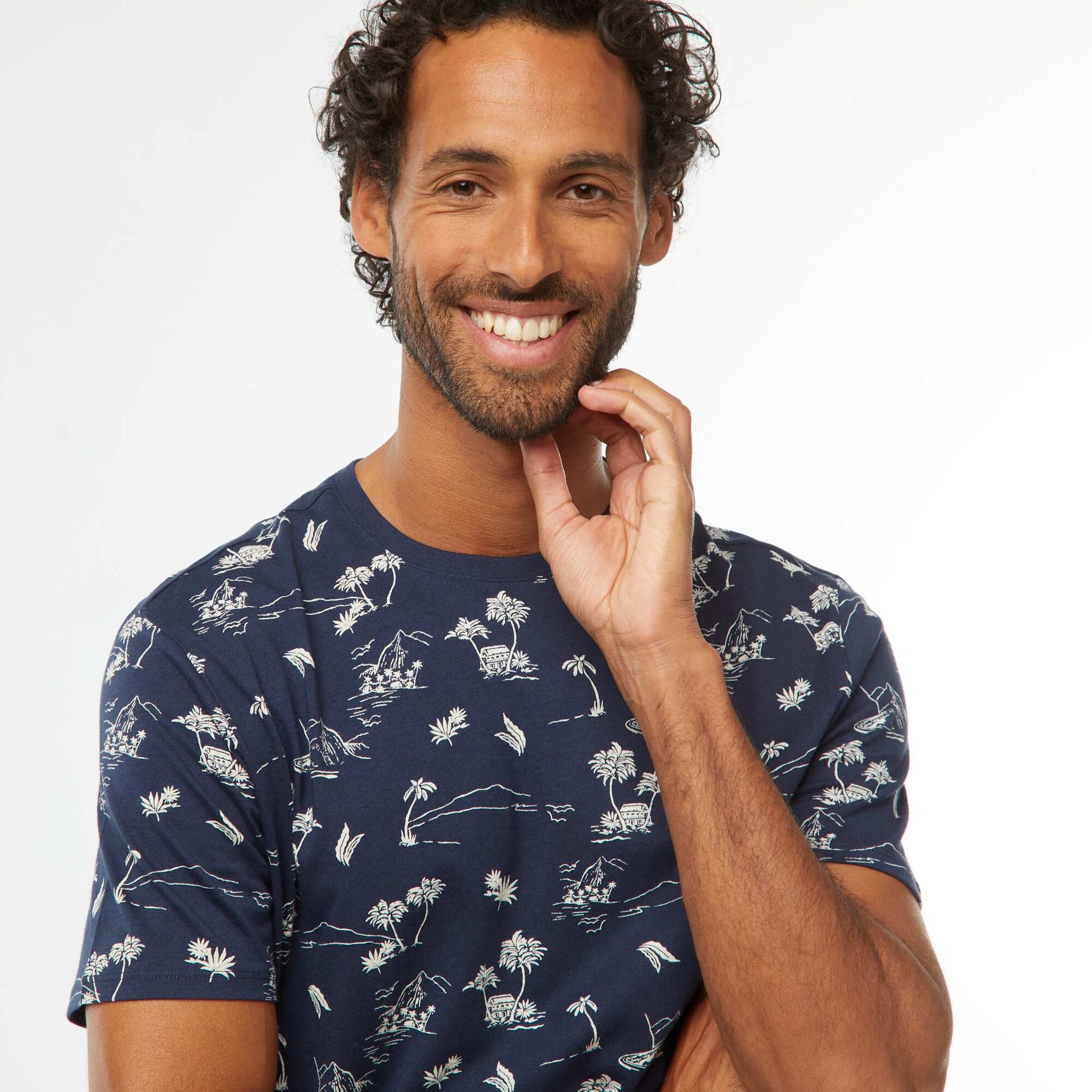 T-shirt imprimé manches courtes NOIR