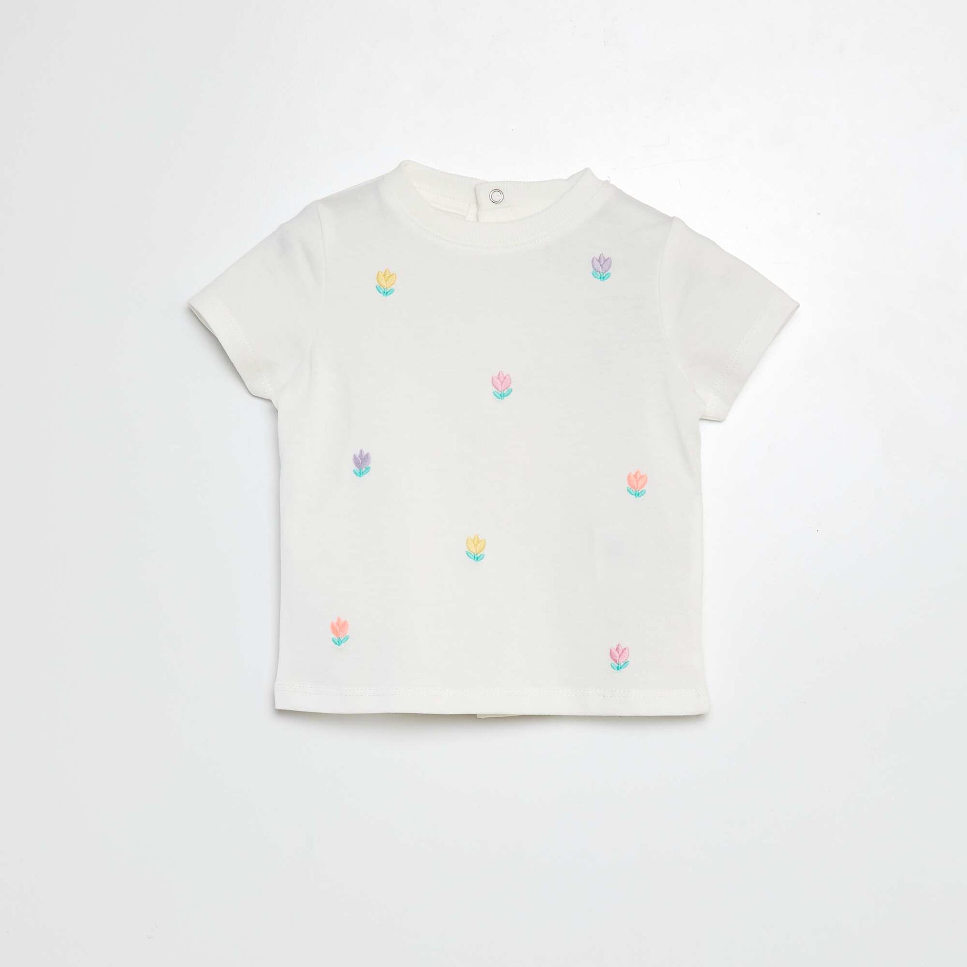 T-shirt à motifs brodés BLANC