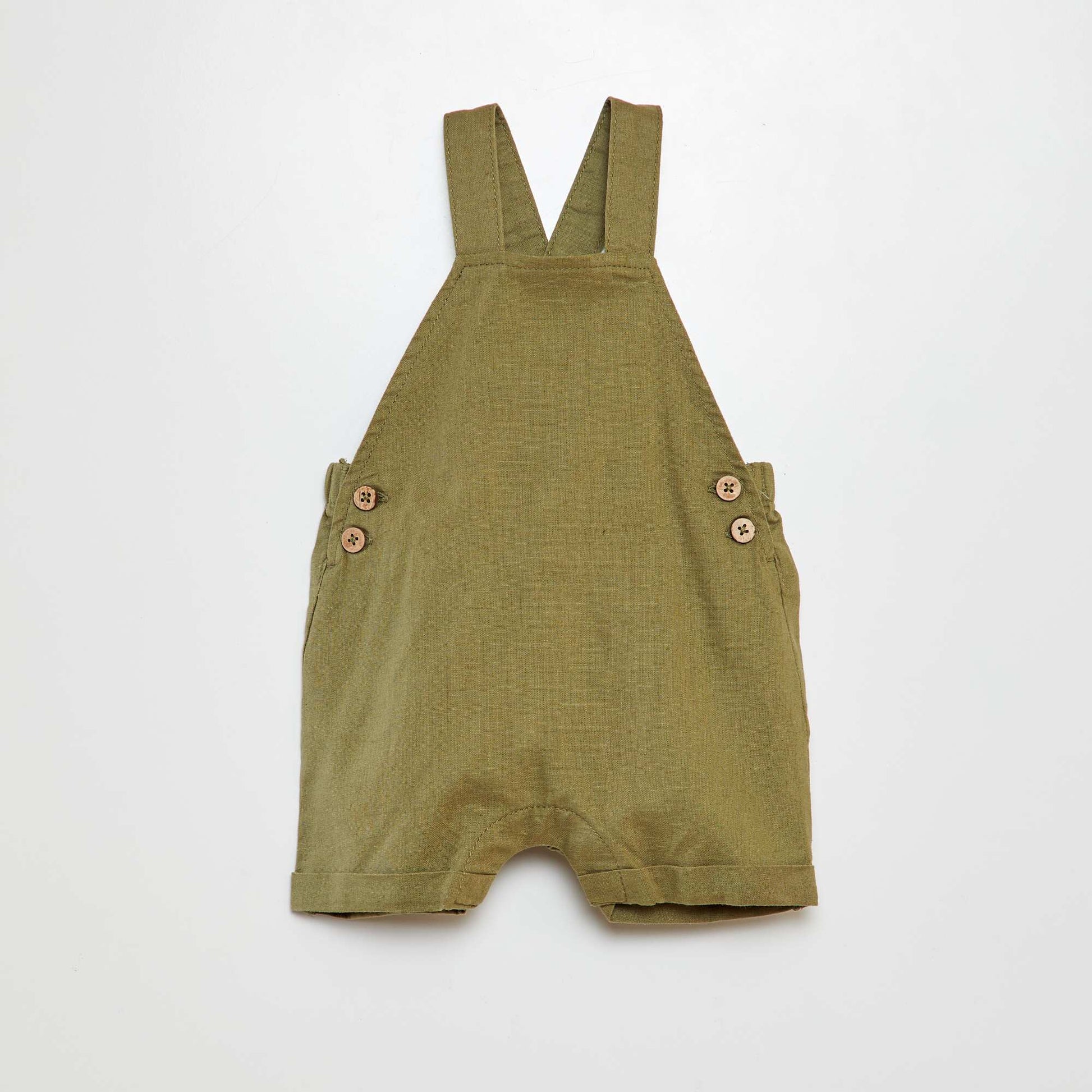 Salopette short en lin mélangé VERT
