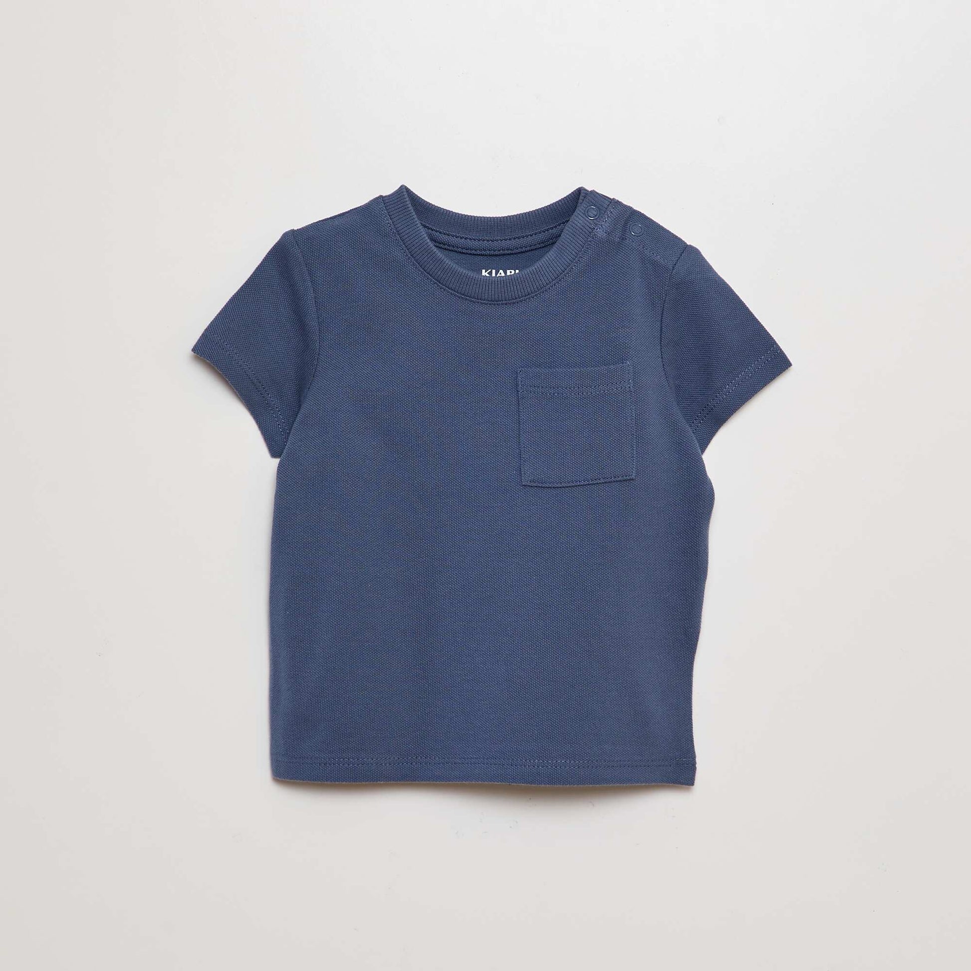 T-shirt à manches courtes uni BLEU